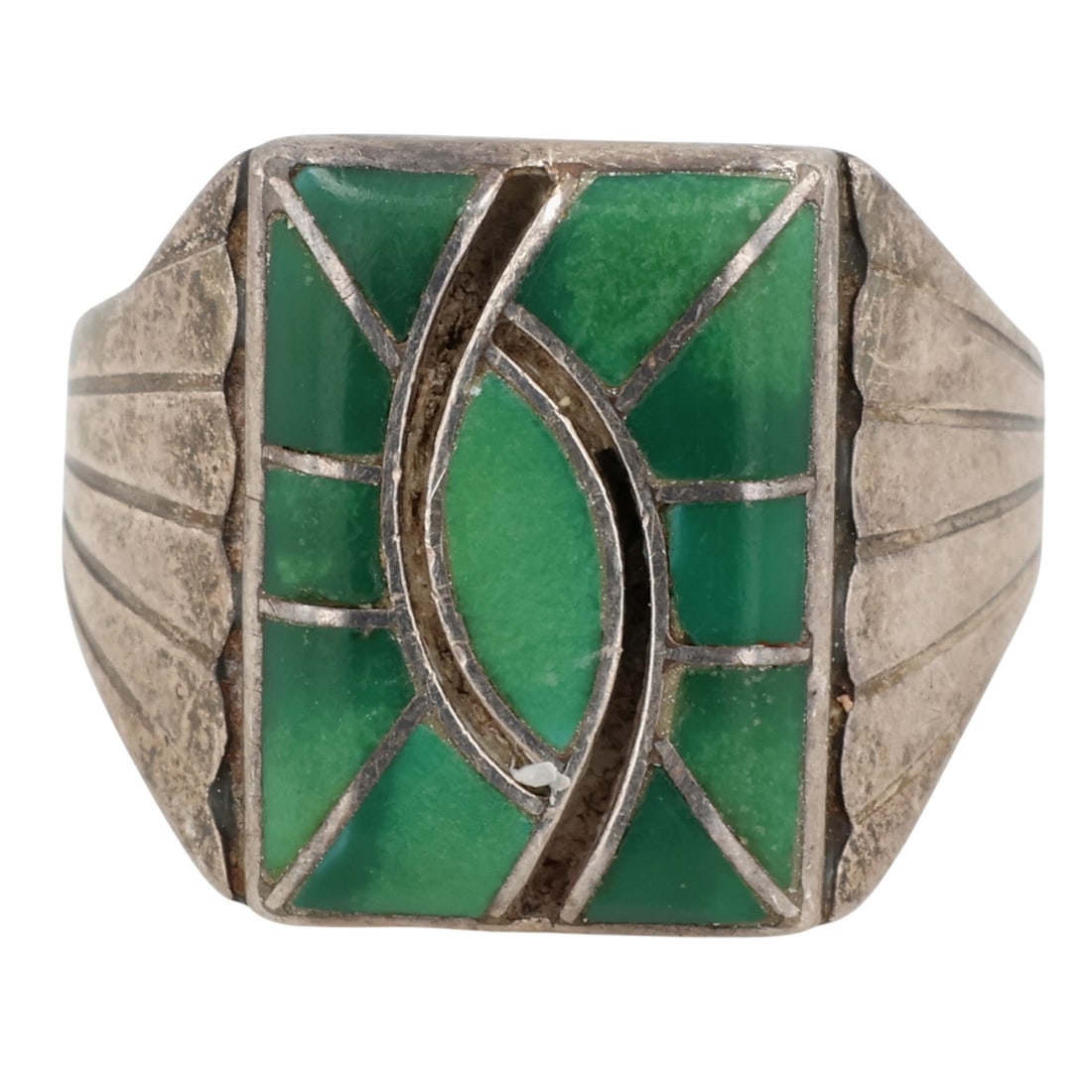 N Lee Navajo Sterling Malachite Ring Sz 11 (1 of 8)