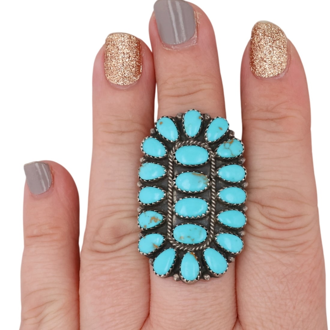 Vintage Betsy Begay Nez Navajo Sterling Turquoise Ring Sz 9 (1 of 7)