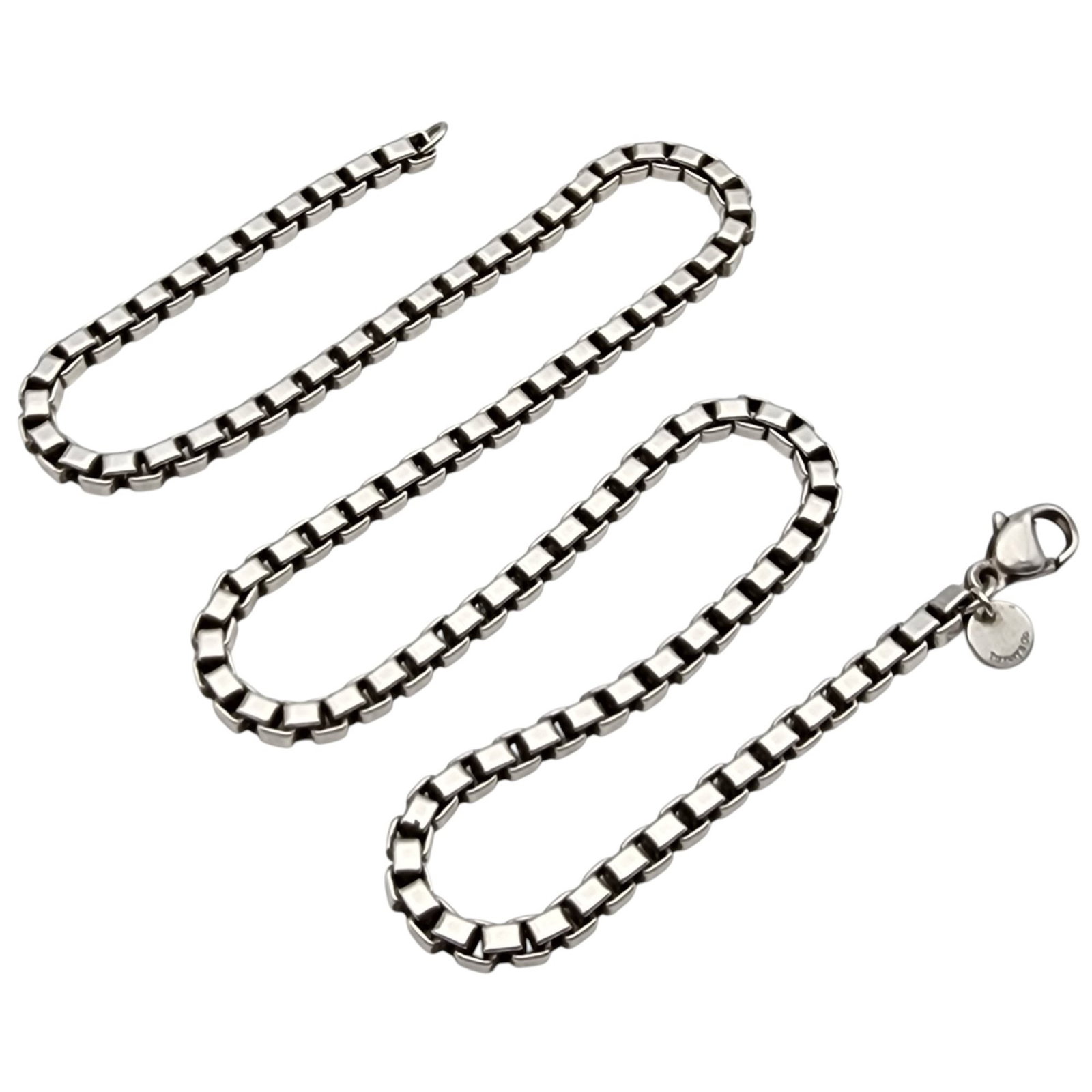 Tiffany & Co. Sterling Box Chain Necklace: Tiffany & Co. Sterling Box Chain Necklace, 4mm, 18" - 35.9g, comes with Tiffany box as shown