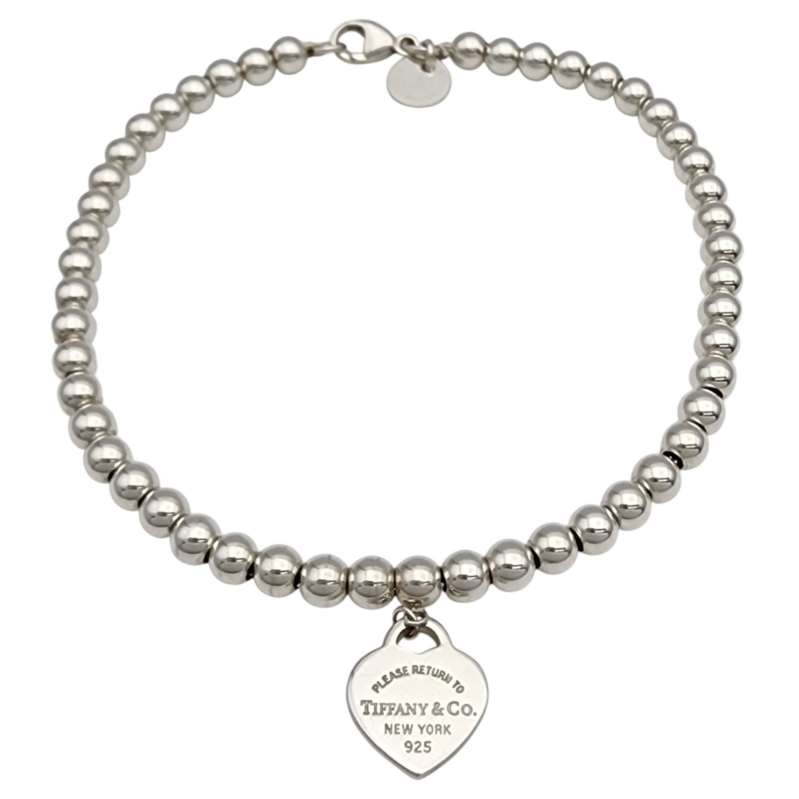 Tiffany & Co. Sterling Return to Tiffany Heart Charm Bead Bracelet (1 of 9)