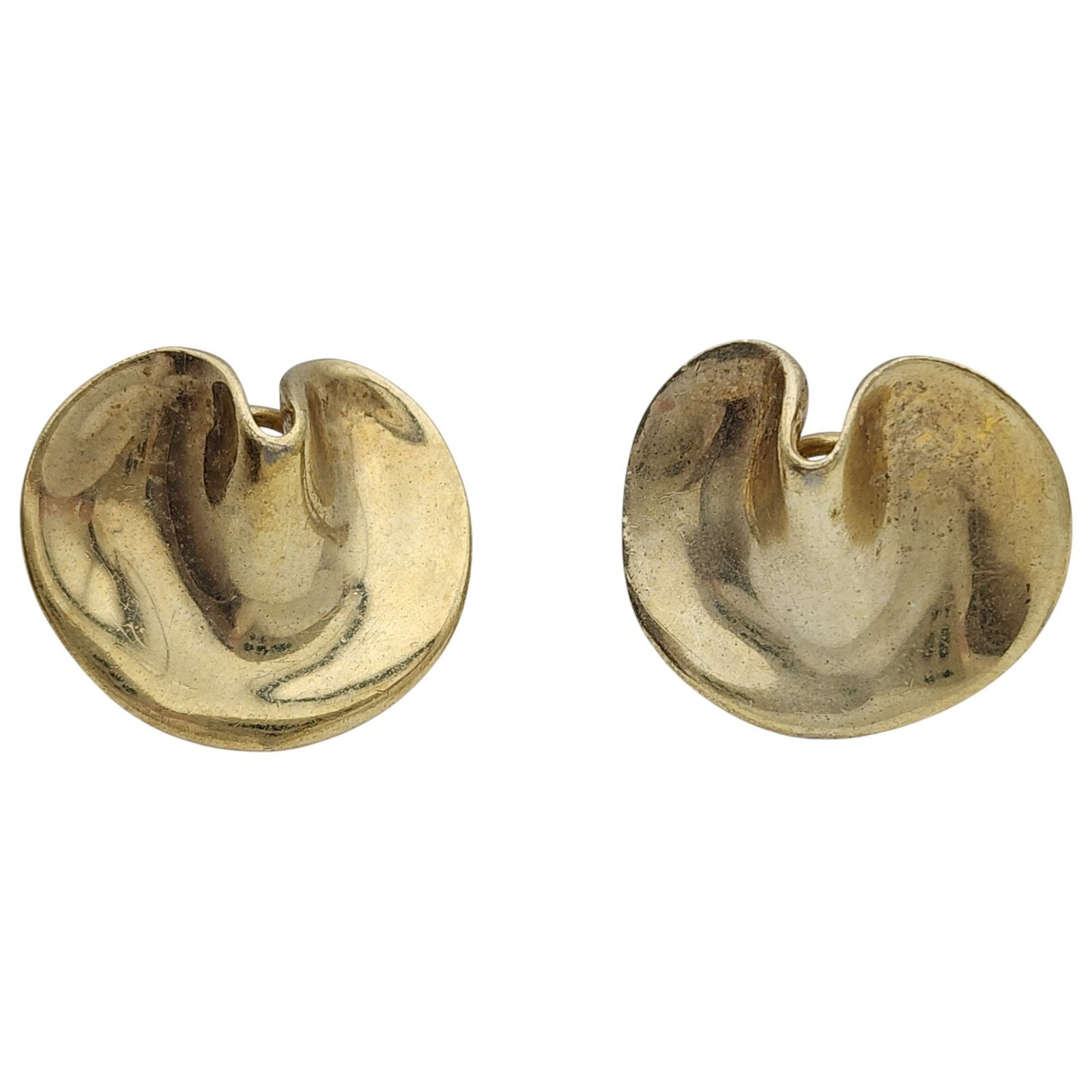 Vintage Tiffany & Co. Gold over Sterling Lily Pad Earrings (1 of 7)