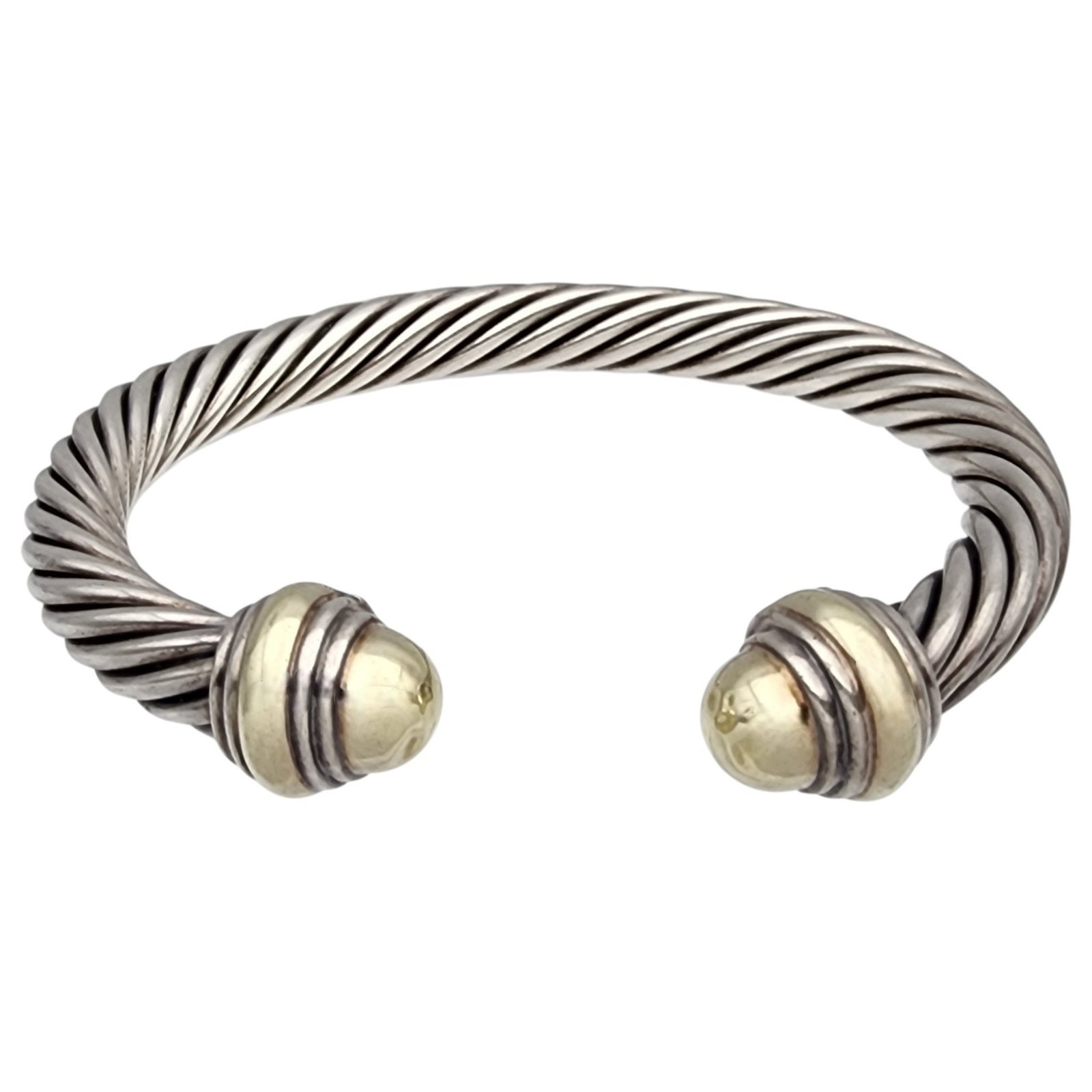 David Yurman 14k Gold & Sterling Cable Cuff Bracelet (1 of 6)