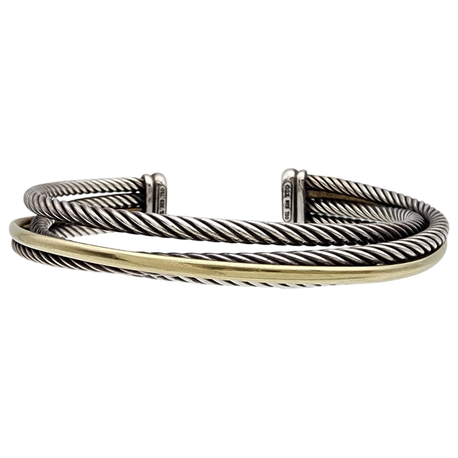 David Yurman 18k Gold & Sterling Crossover Cuff Bracelet (1 of 9)