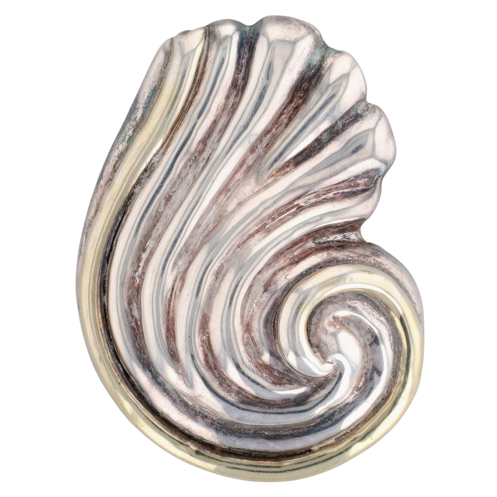 Bat-Ami Israel Sterling Large Electroform Shell Brooch (1 of 4)