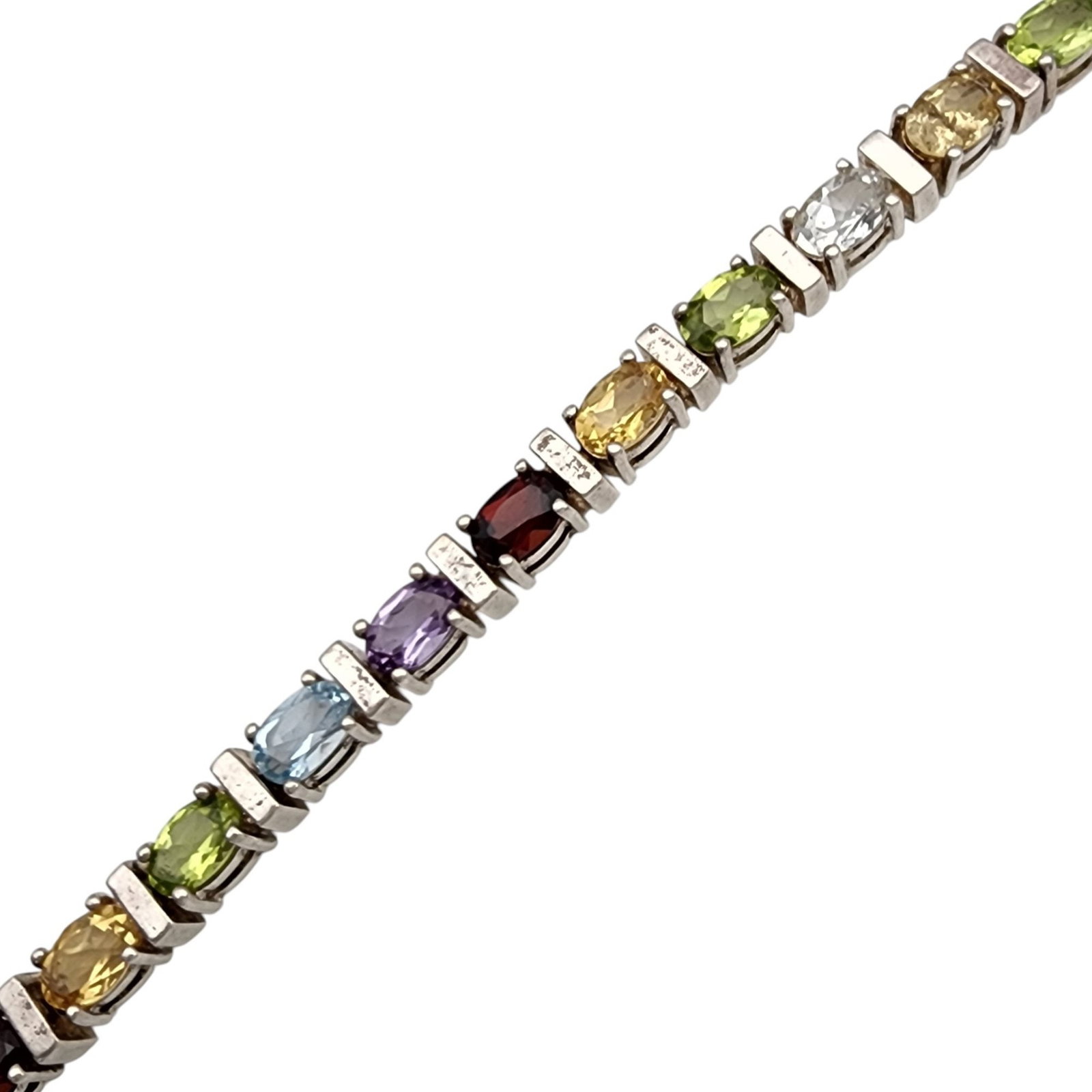 Signed Sterling Multi Stone Tennis Bracelet (1 of 5)
