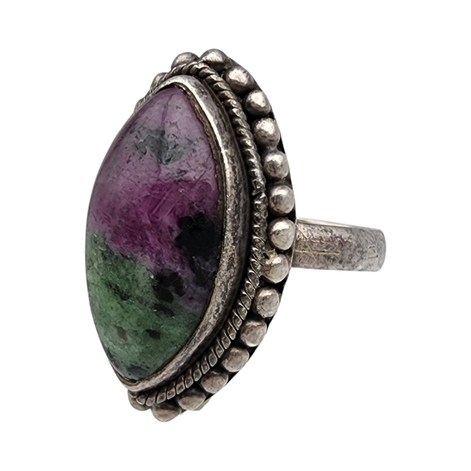 Sterling Ruby Zoisite Ring Sz 7 - 3