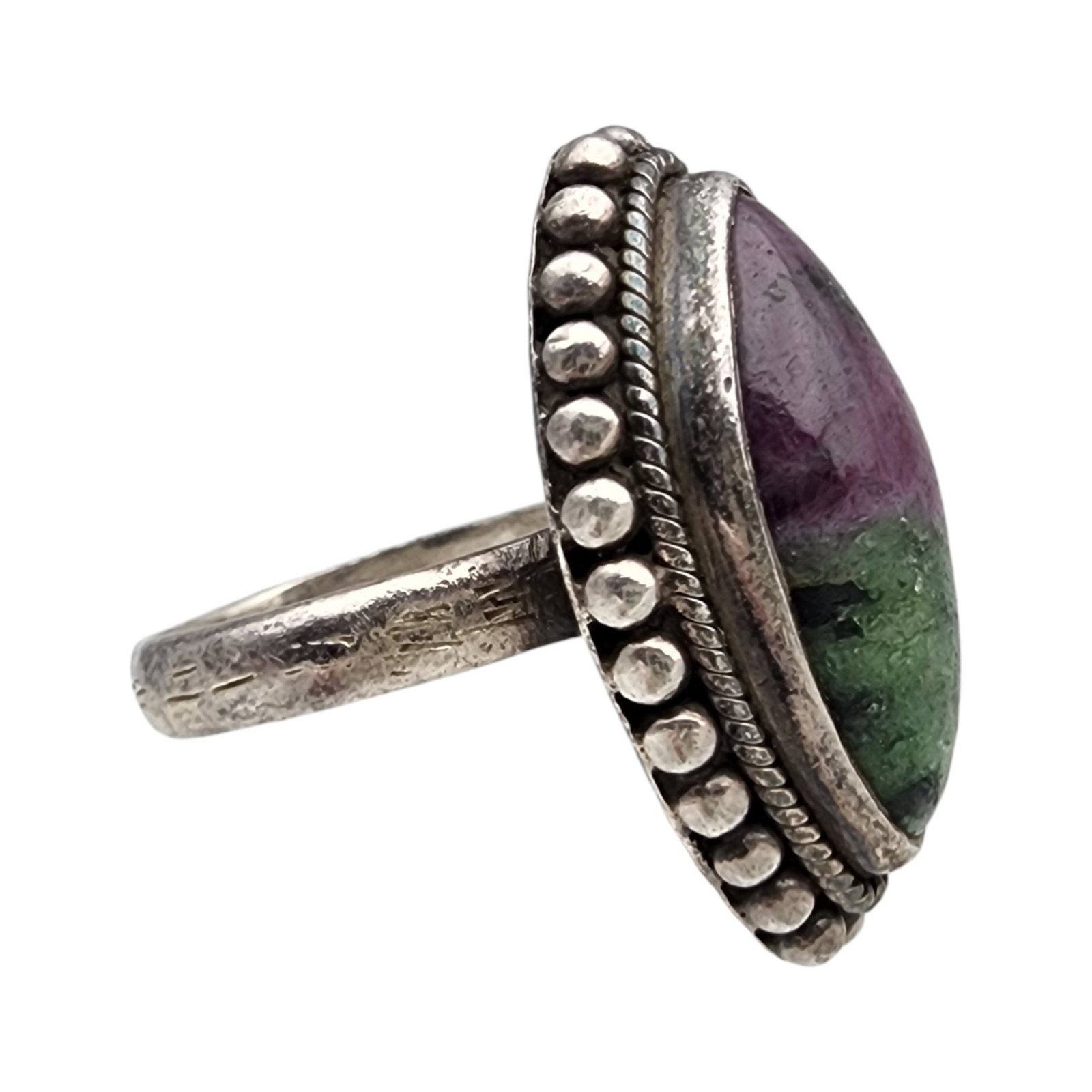 Sterling Ruby Zoisite Ring Sz 7 - 4