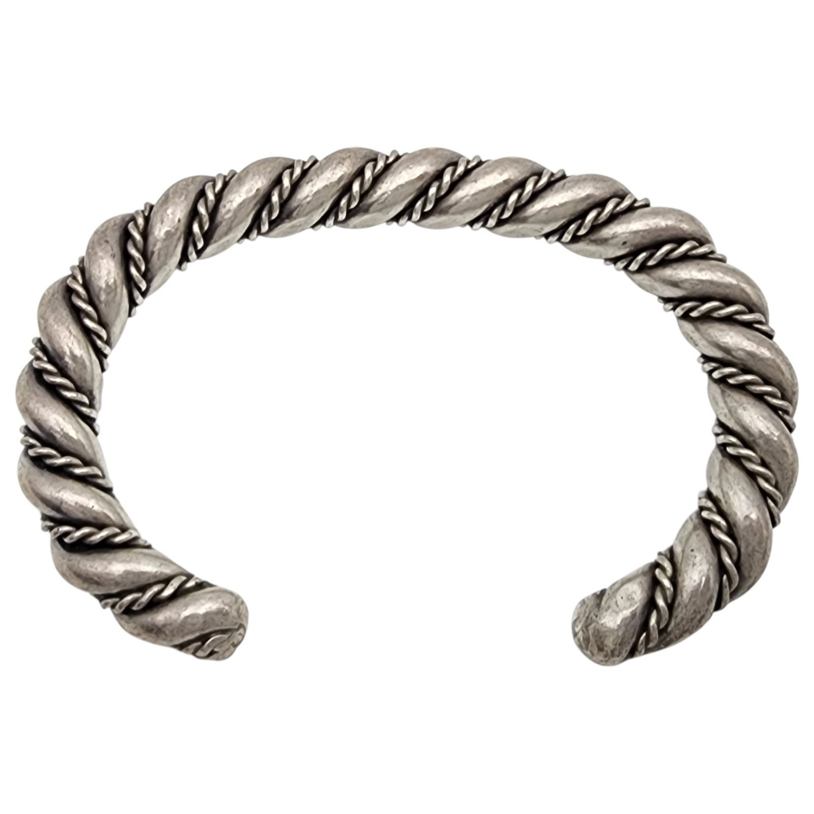 Heavy Solid Sterling Twist Cuff Bracelet (1 of 5)
