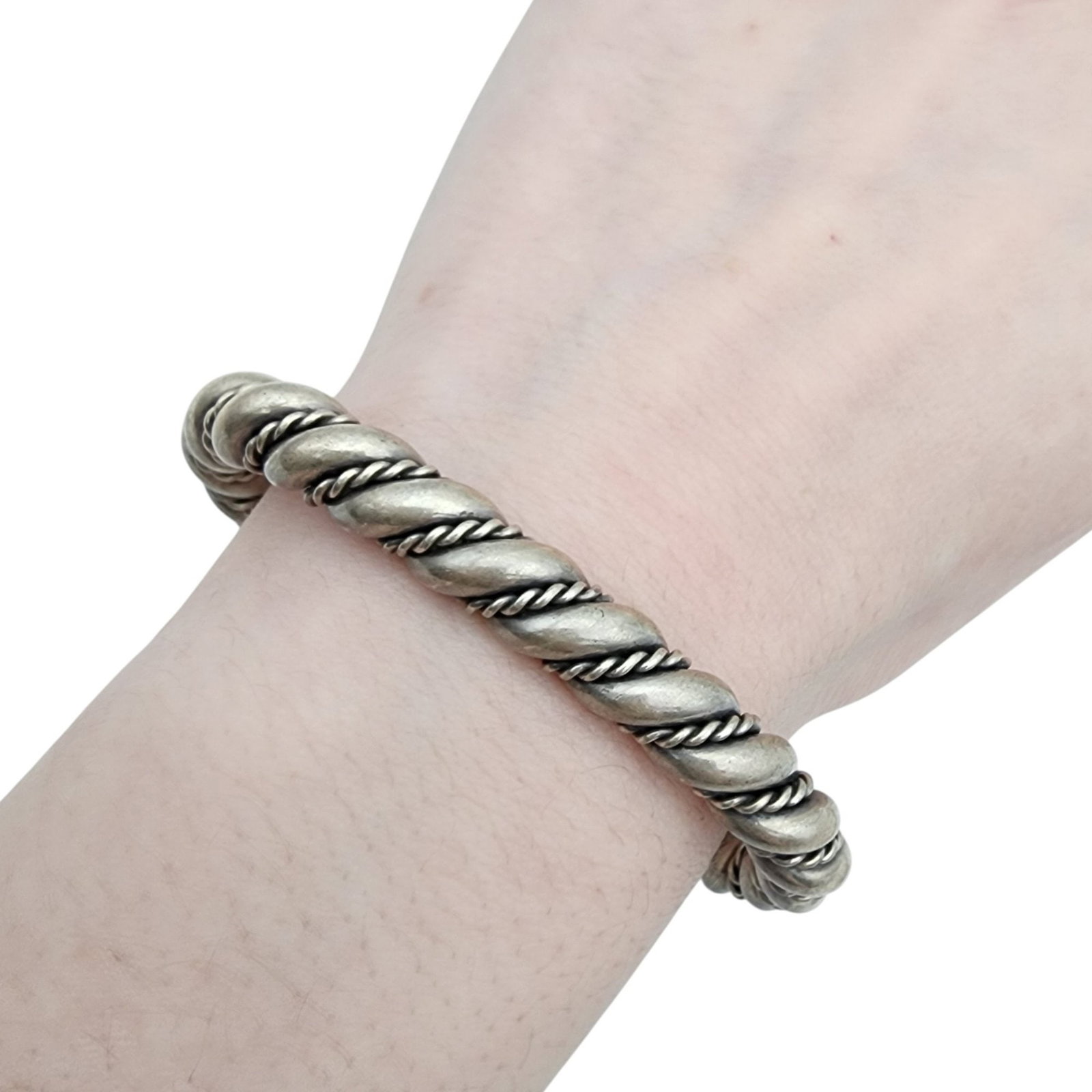 Heavy Solid Sterling Twist Cuff Bracelet - 2