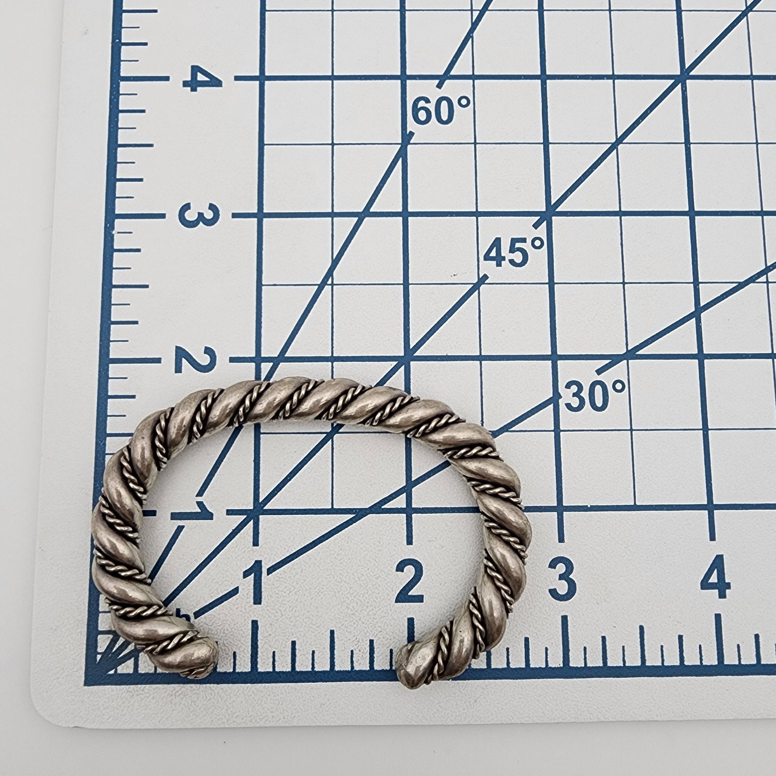 Heavy Solid Sterling Twist Cuff Bracelet - 5