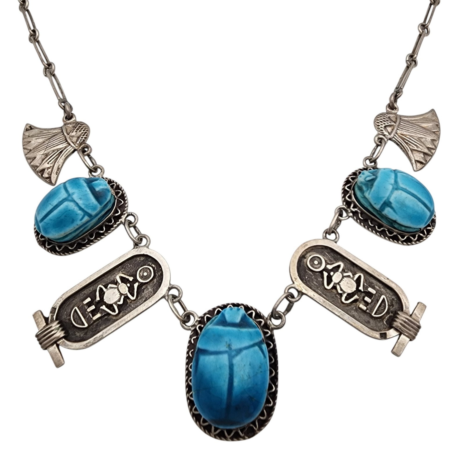 Vintage Sterling Scarab Beetle Necklace (1 of 7)