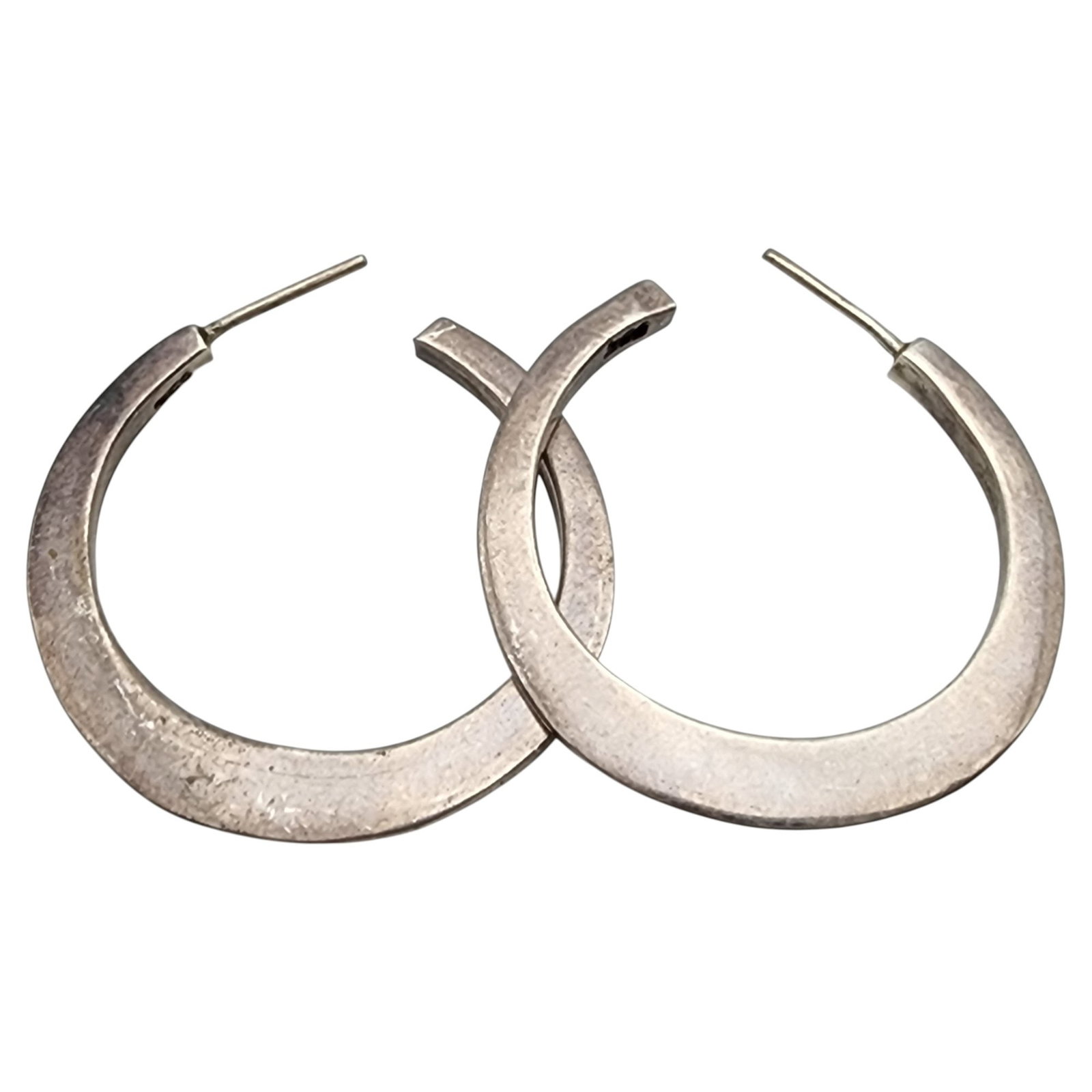 Sterling Thick Hoop Earrings: Sterling Thick Hoop Earrings 12.1g