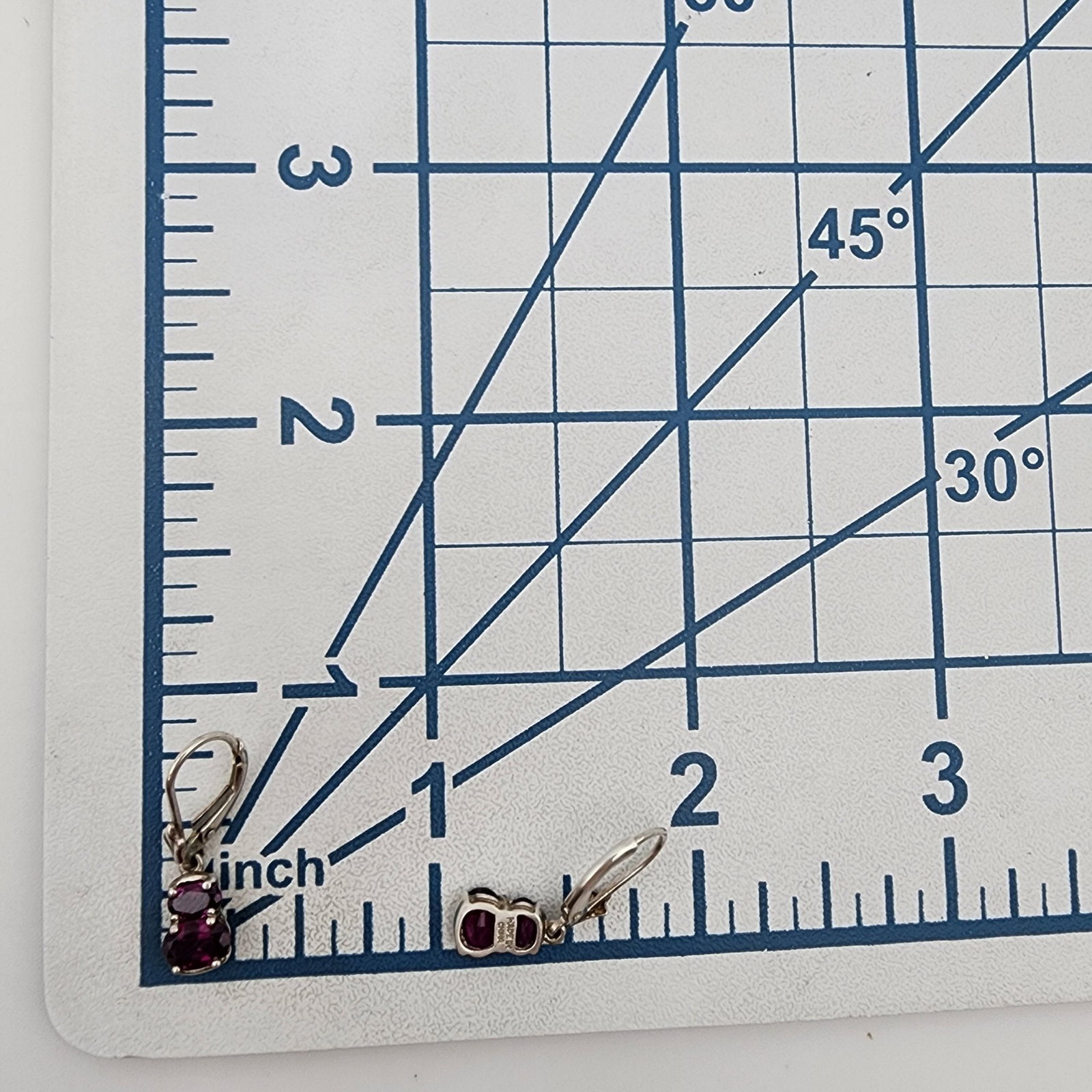 Sterling Double Garnet Dangle Earrings - 4