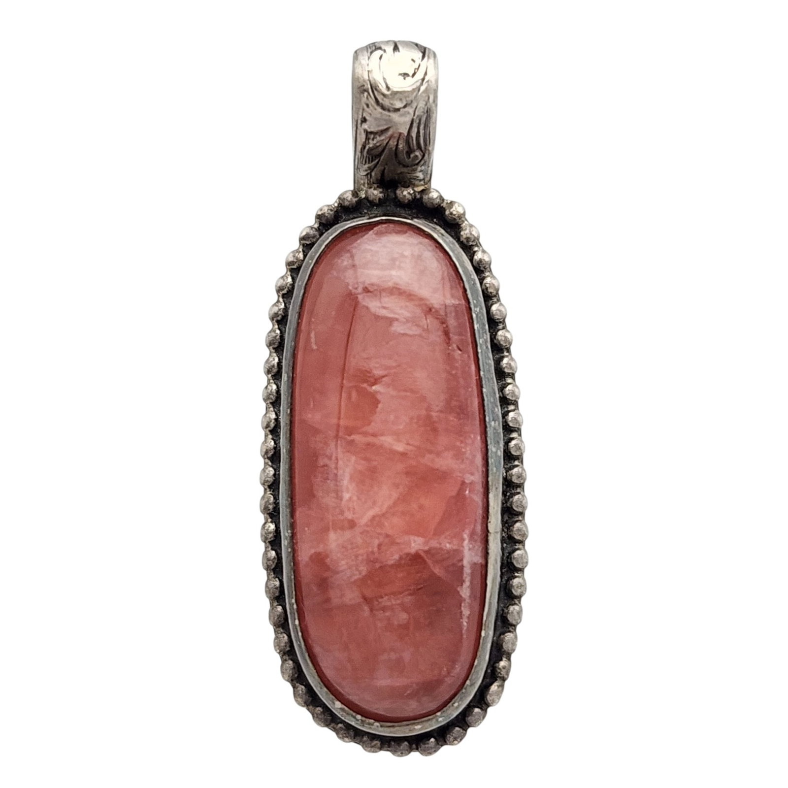 Sterling Strawberry Quartz Pendant: Sterling Strawberry Quartz Pendant - 8.1g