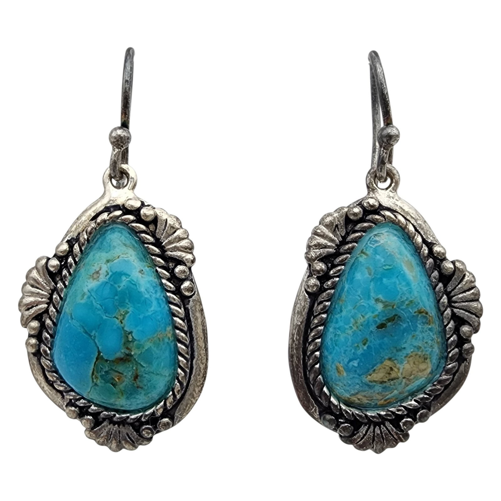 Stauer Sterling Turquoise Dangle Earrings: Stauer Sterling Turquoise Dangle Earrings 6.2g