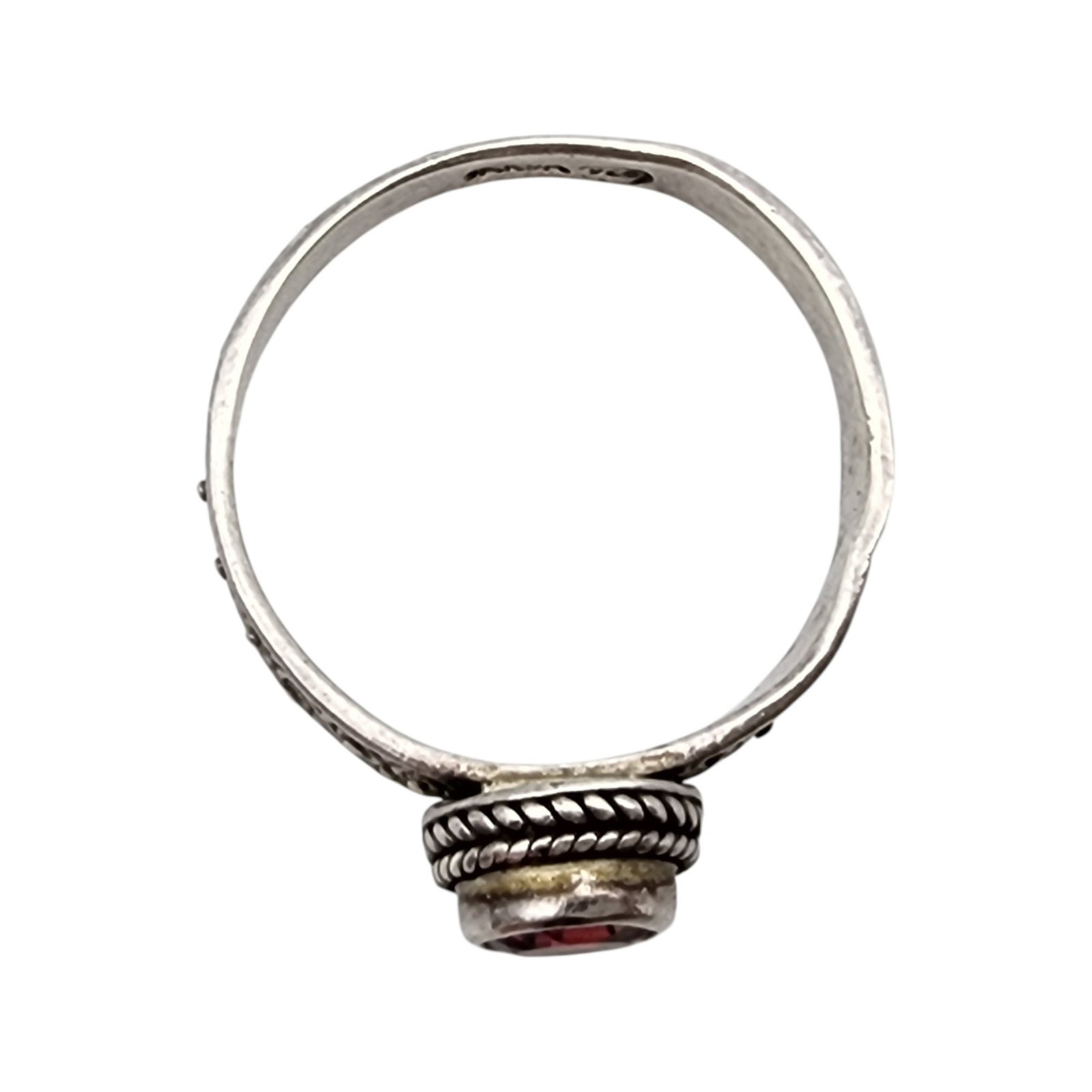 Sarda Sterling Ruby Ring Sz 8 - 5