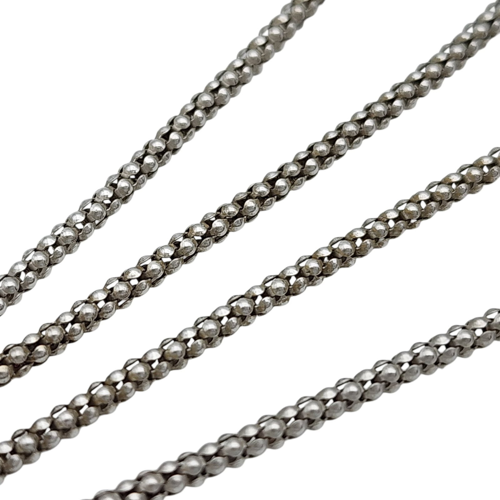 Sterling Popcorn Chain Necklace: Sterling Popcorn Chain Necklace 3.9g