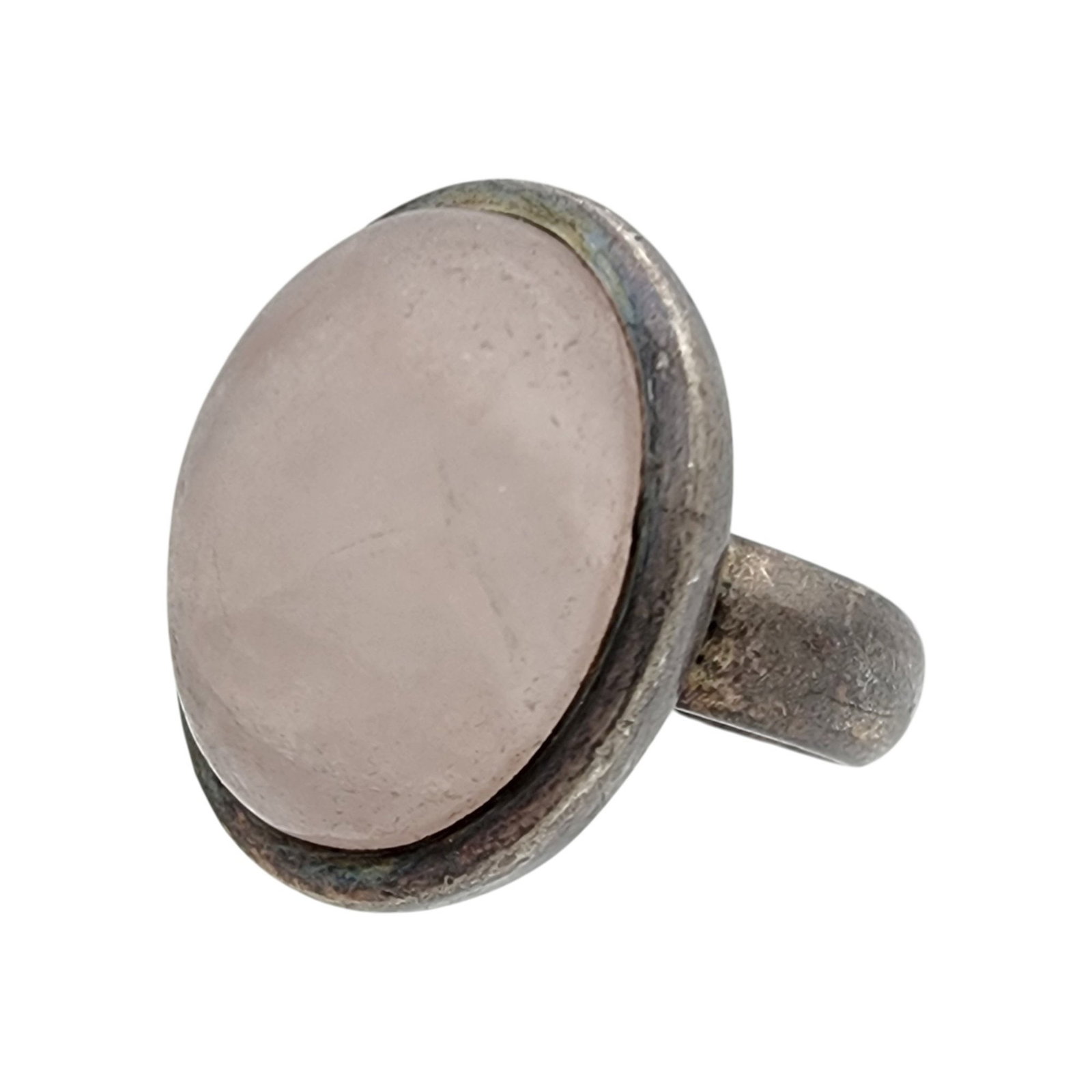 Vintage Sterling Rose Quartz Ring Sz 7: Vintage Sterling Rose Quartz Ring Sz 7 - 9.7g