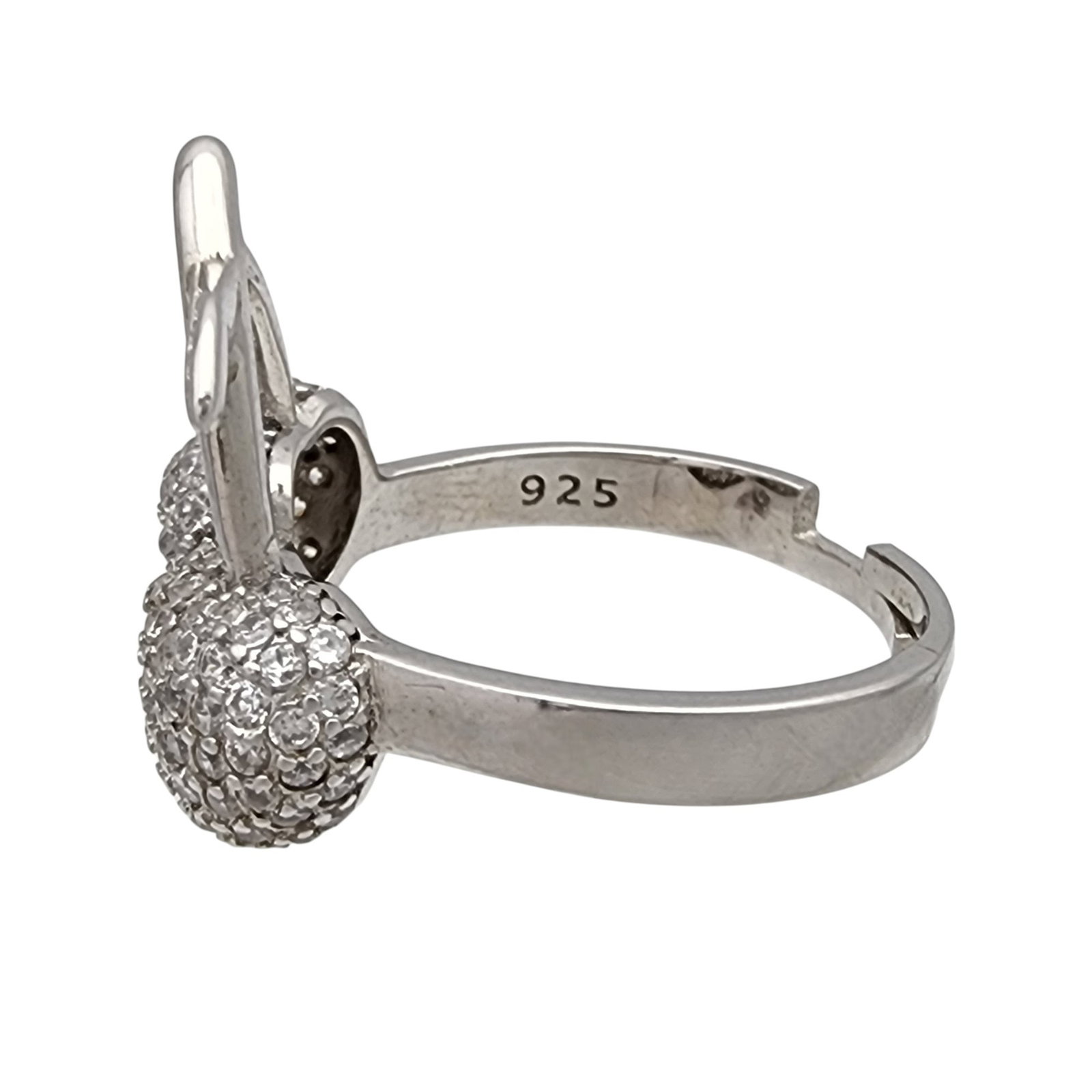 Sterling Pave Cherry Adjustable Ring - 5