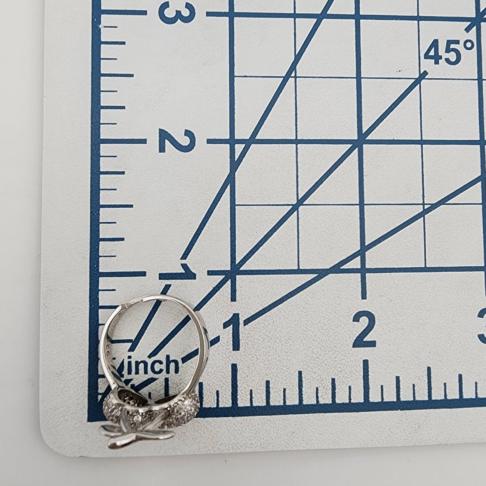 Sterling Pave Cherry Adjustable Ring - 6