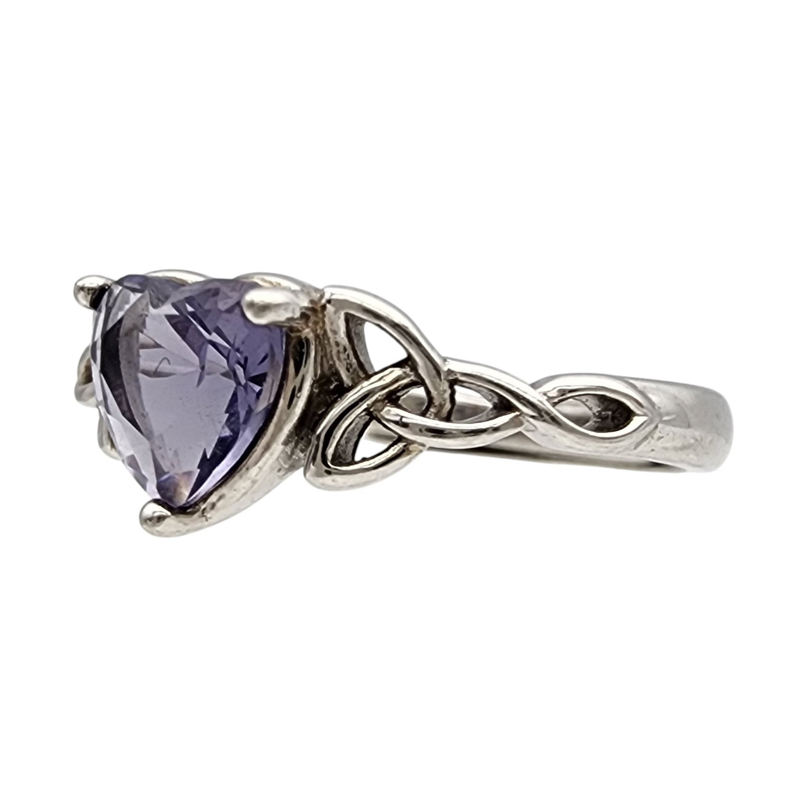 Sterling Purple Celtic Knot Adjustable Ring - 3