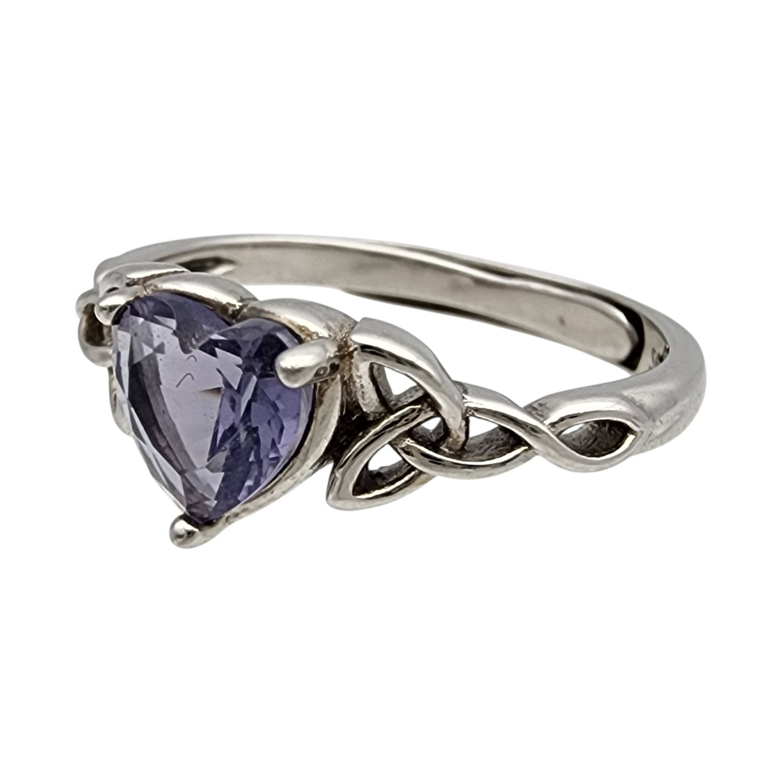 Sterling Purple Celtic Knot Adjustable Ring - 4