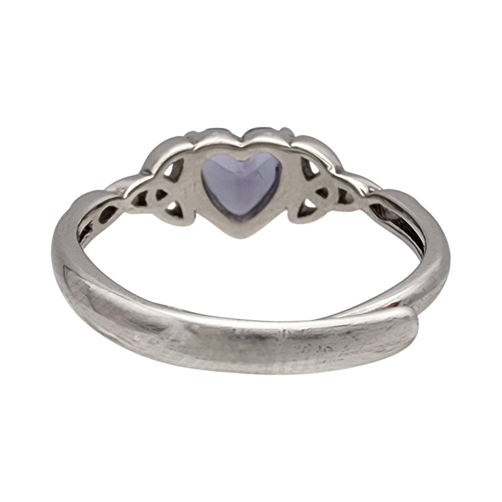 Sterling Purple Celtic Knot Adjustable Ring - 5