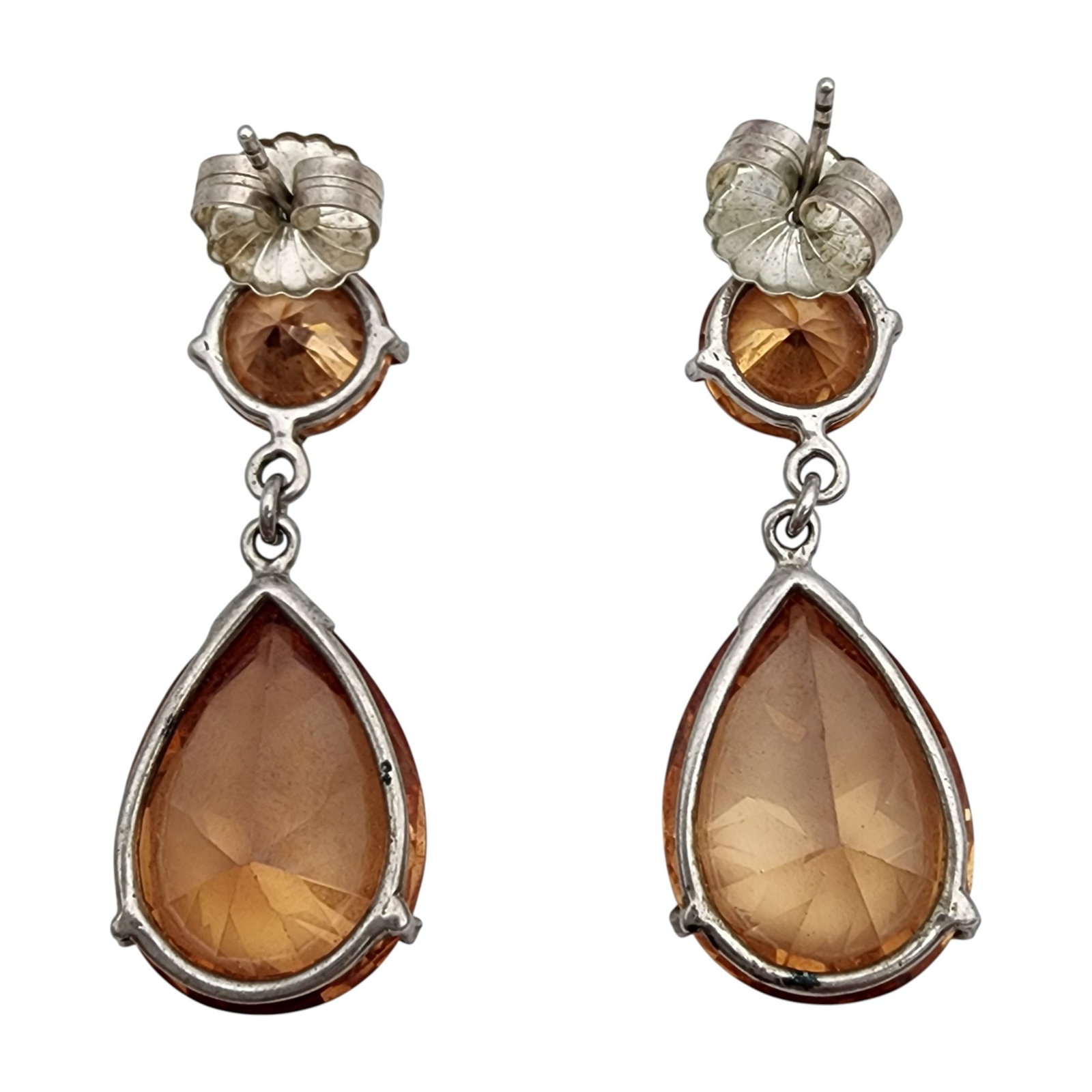 Sterling Morganite Dangle Earrings - 3