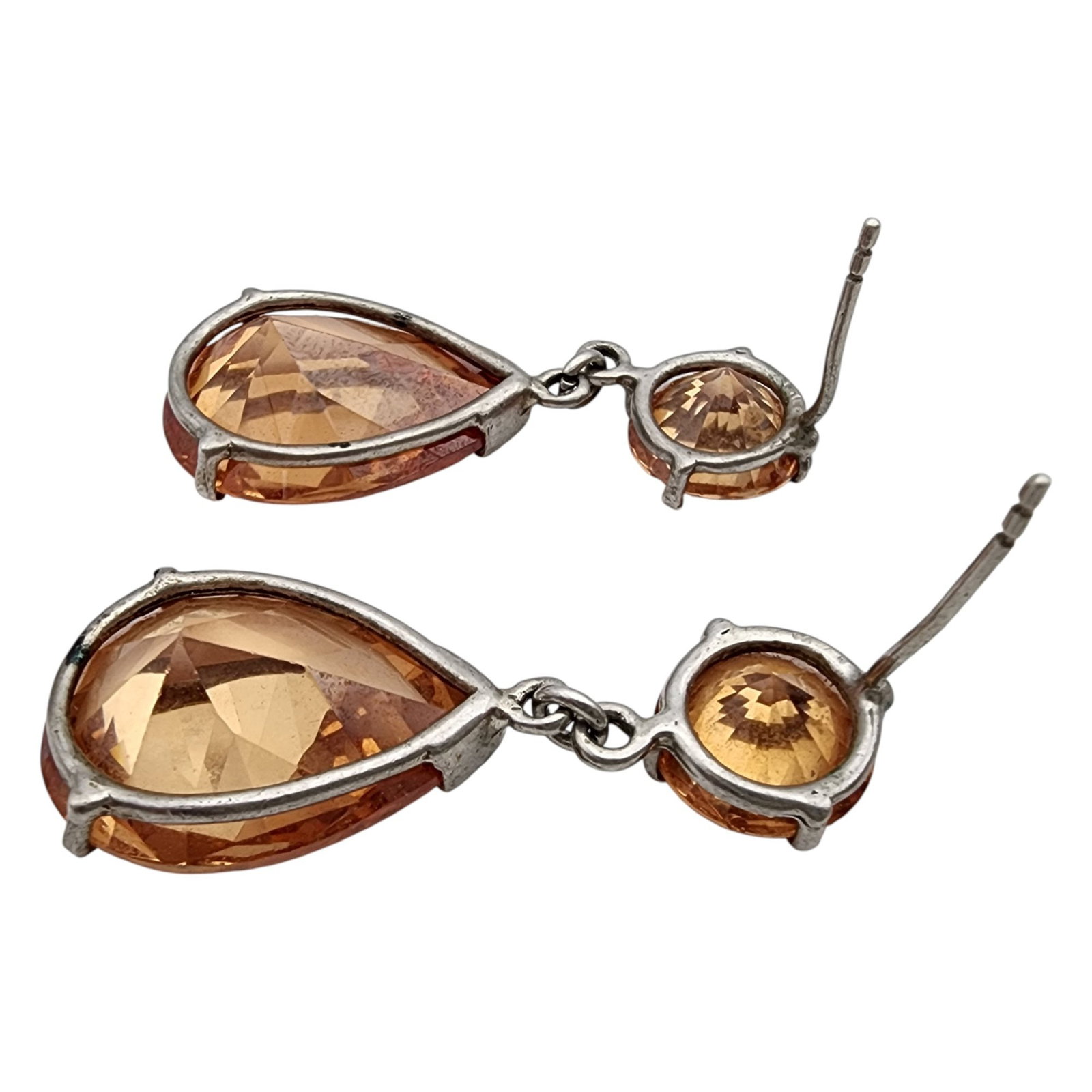 Sterling Morganite Dangle Earrings - 4