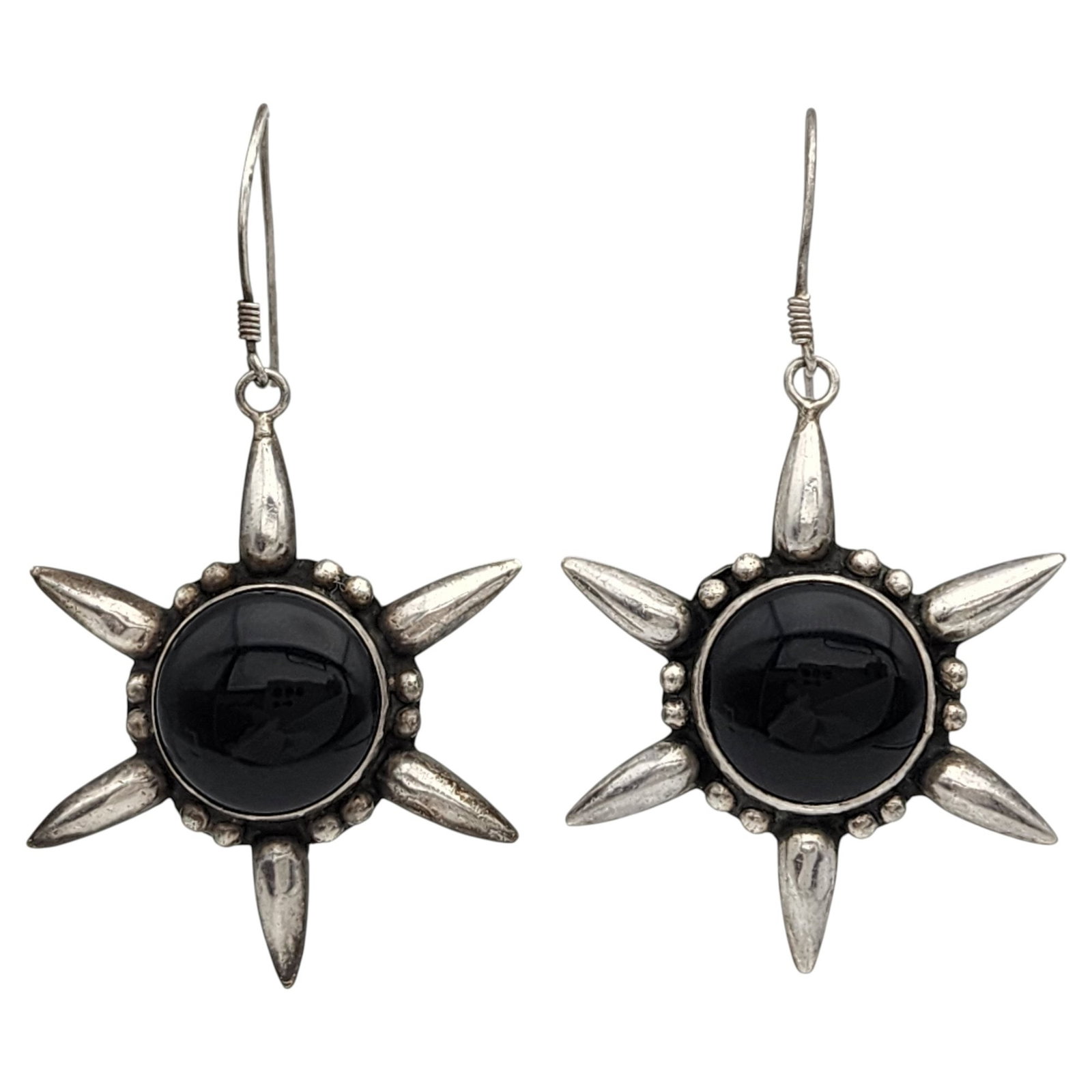 Sterling Large Onyx Spike Earrings (1 of 6)