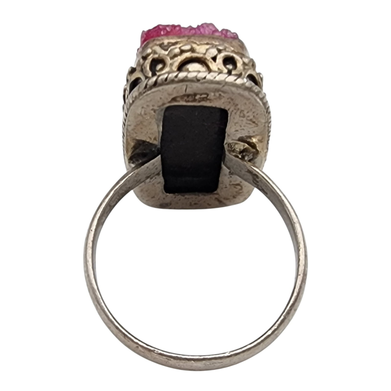 Sterling Geode Ring Sz 7.5 - 5