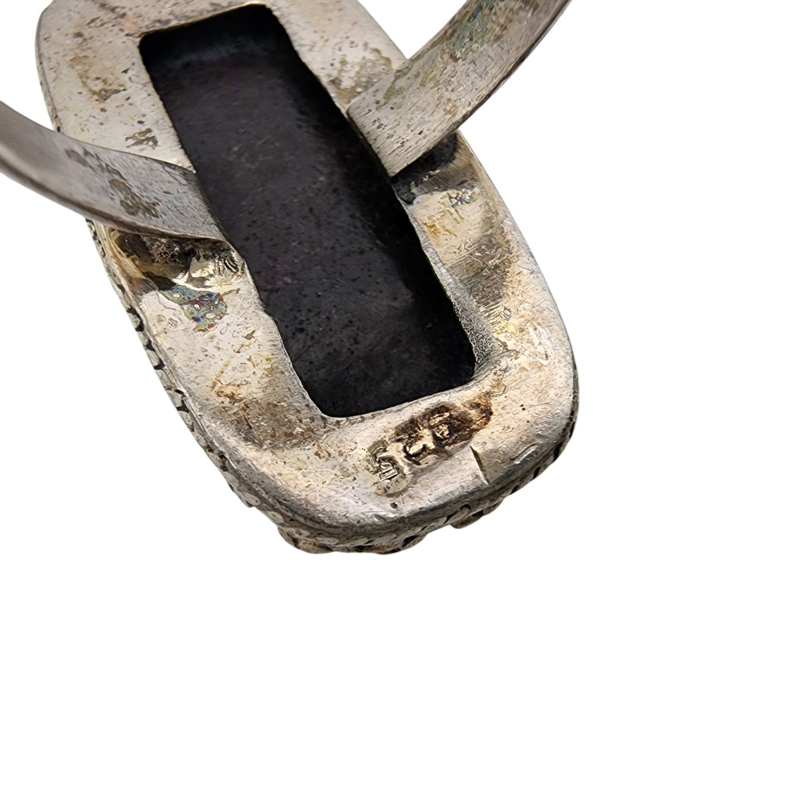 Sterling Geode Ring Sz 7.5 - 6