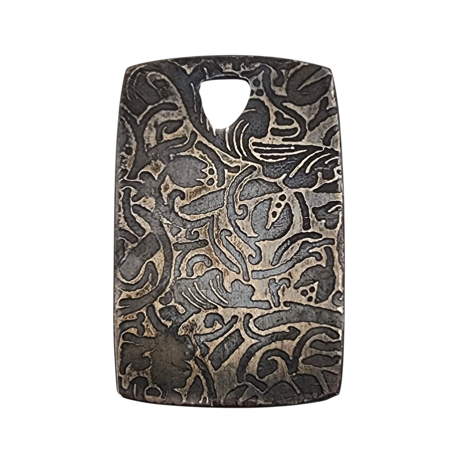 Sterling Stamped Flower Reversible Pendant (1 of 3)