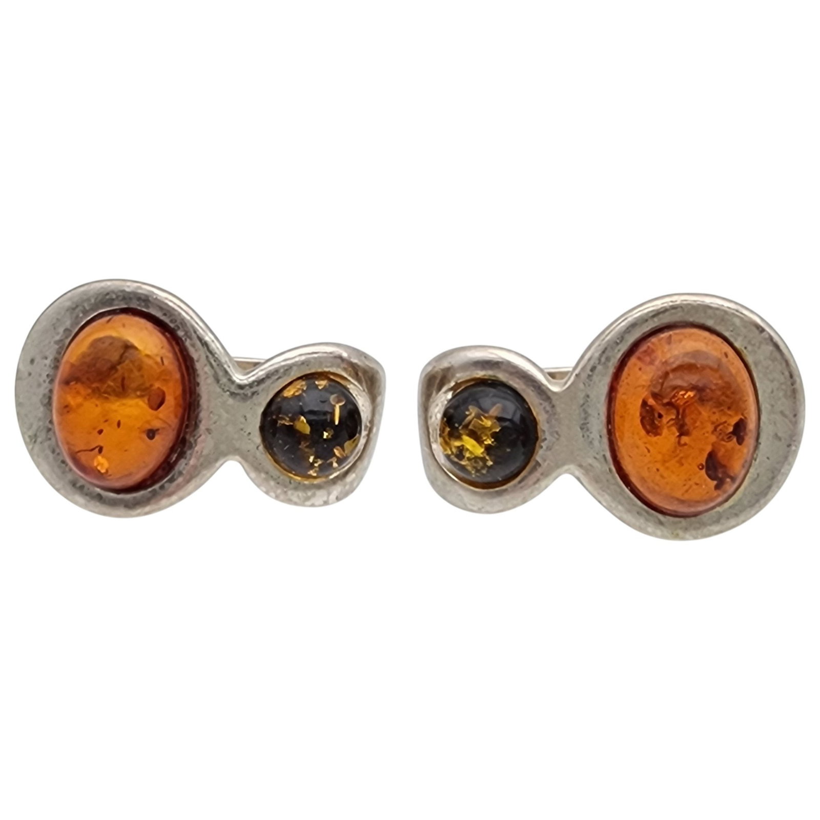 Sterling Multicolor Amber Earrings - 2