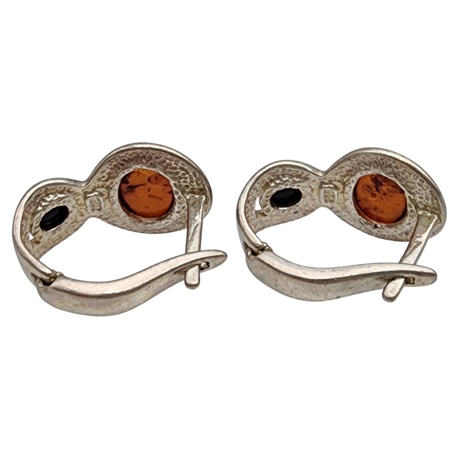 Sterling Multicolor Amber Earrings - 3