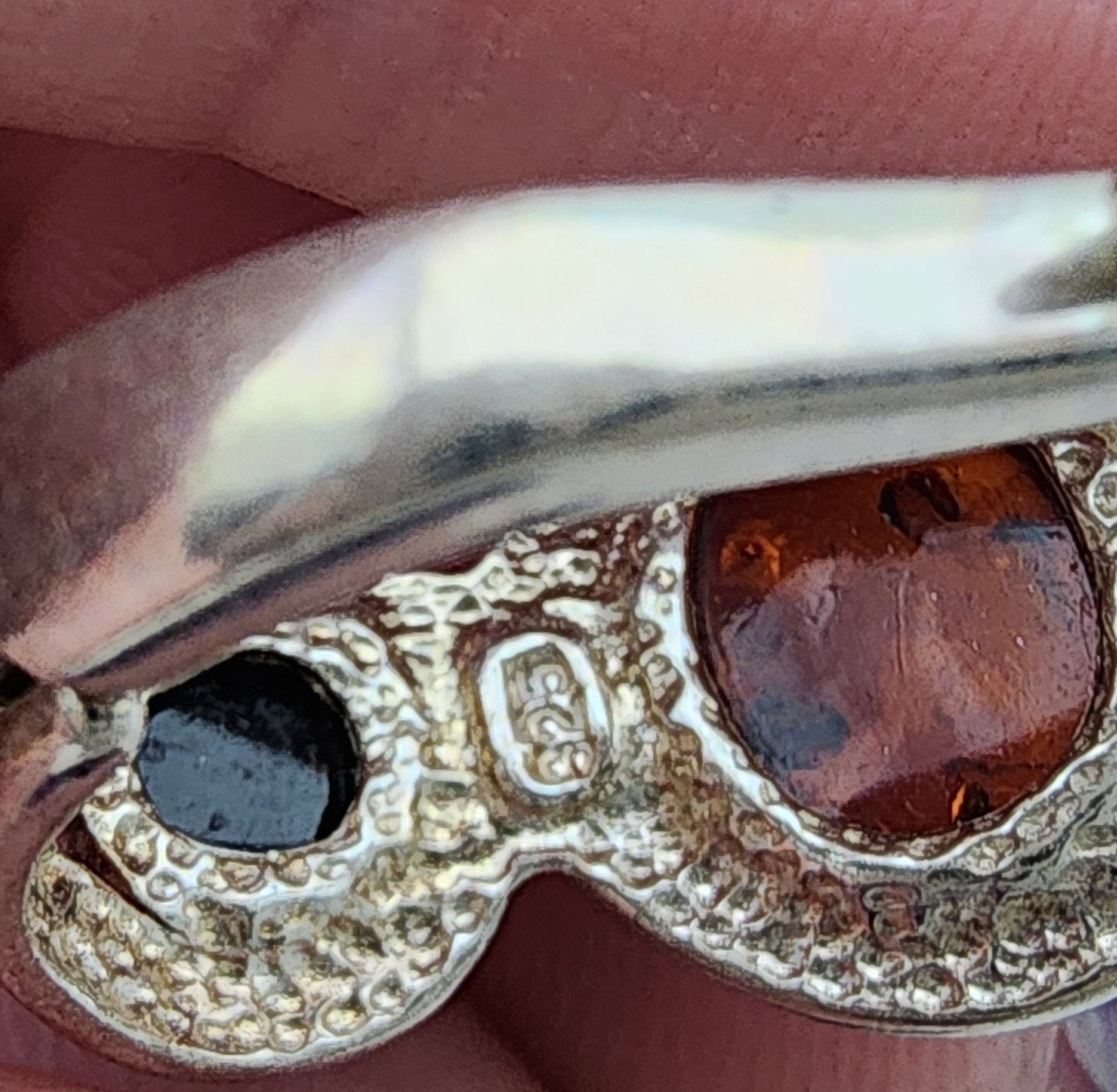 Sterling Multicolor Amber Earrings - 4