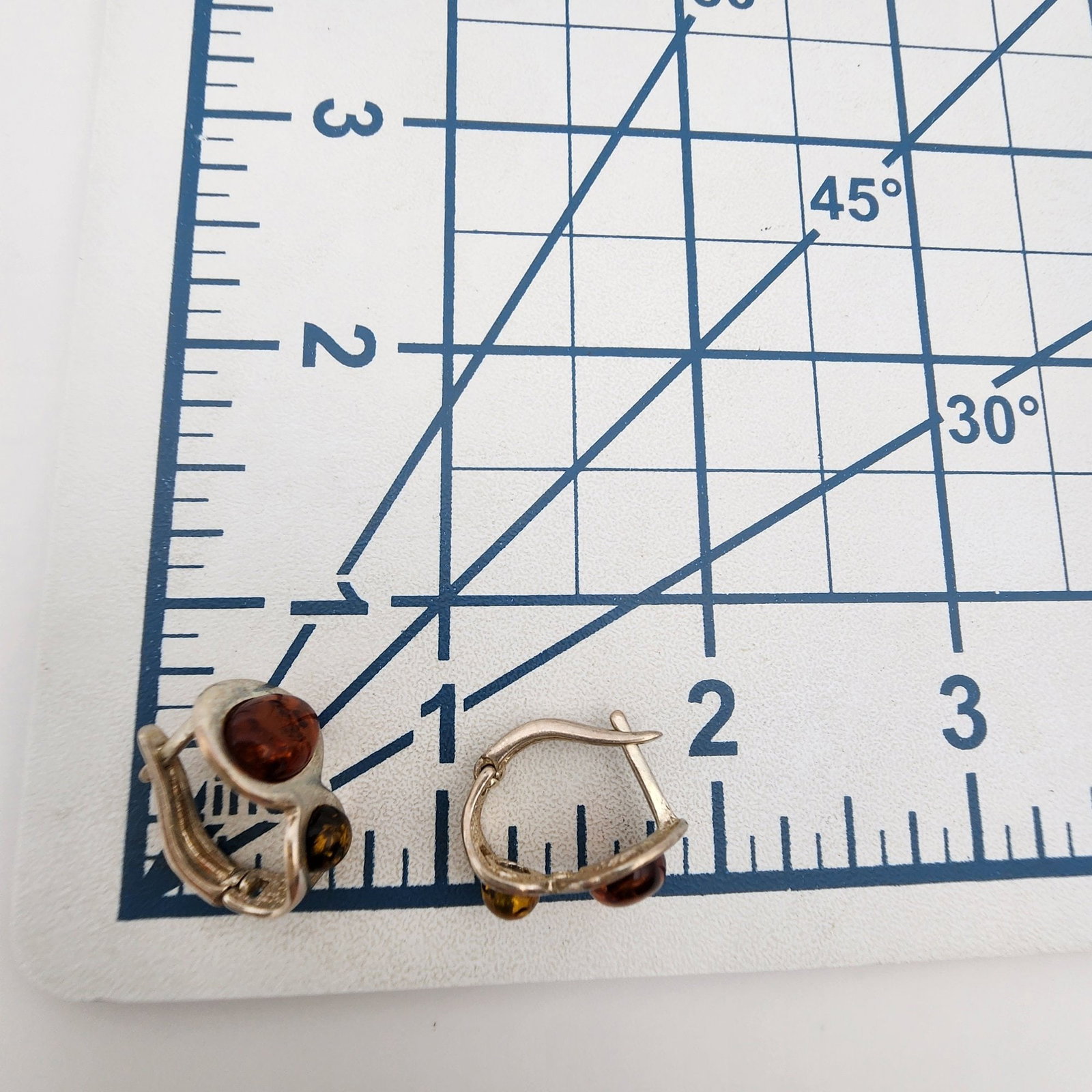 Sterling Multicolor Amber Earrings - 5