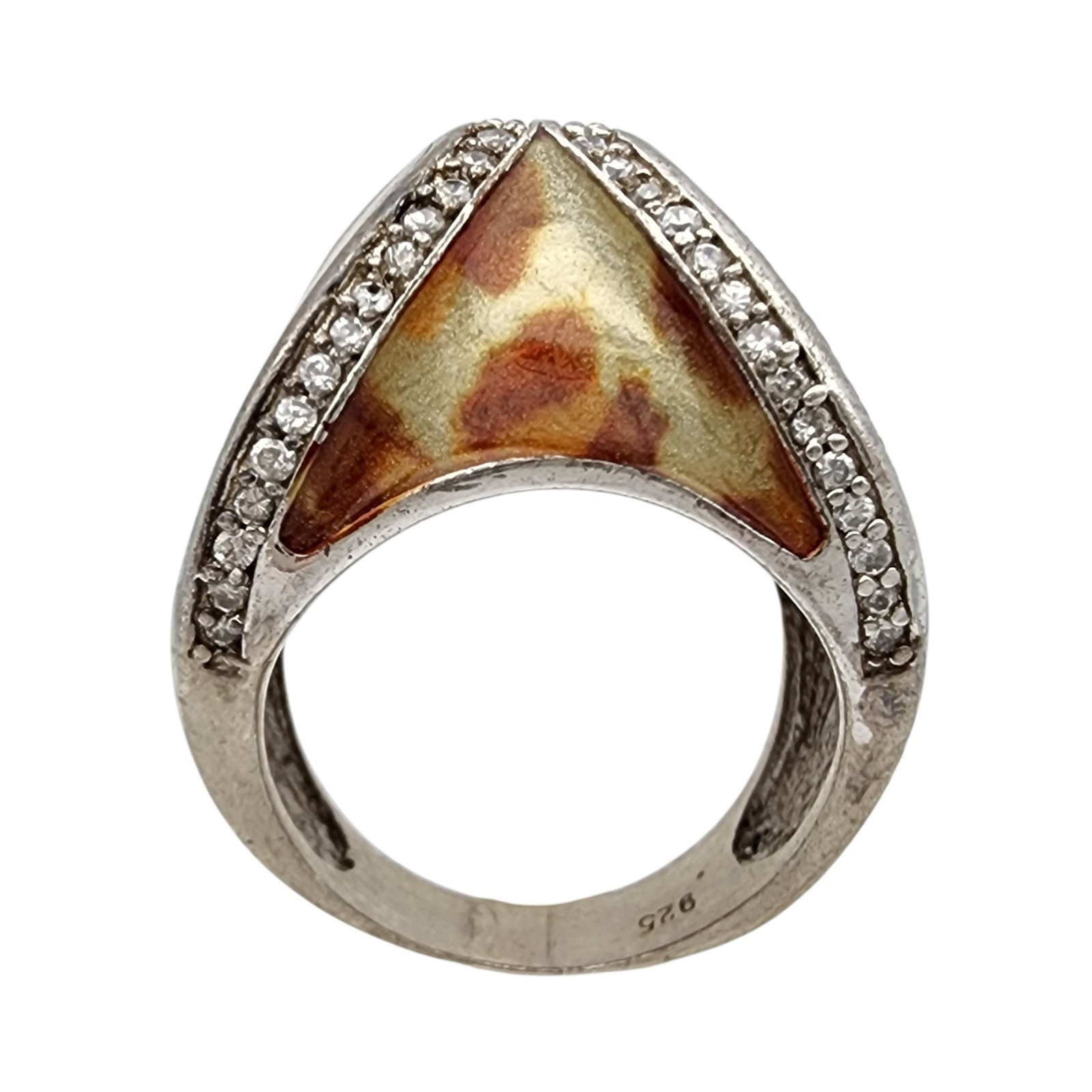 Sterling Enamel Leopard Print Ring Sz 6.5 (1 of 9)