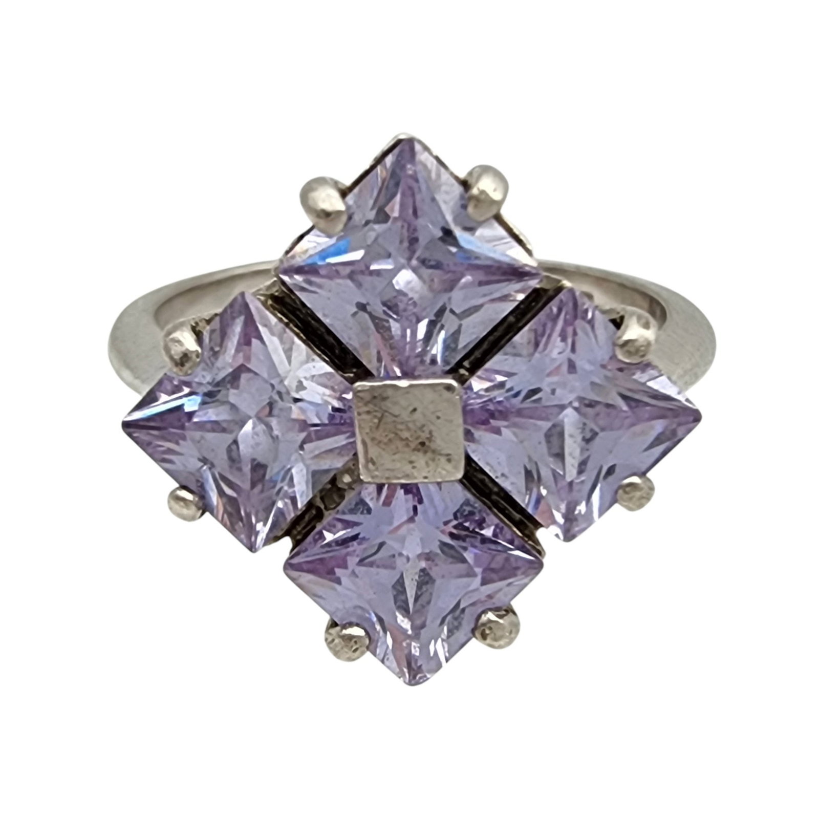 Sterling Iolite Cluster Ring Sz 6 (1 of 6)