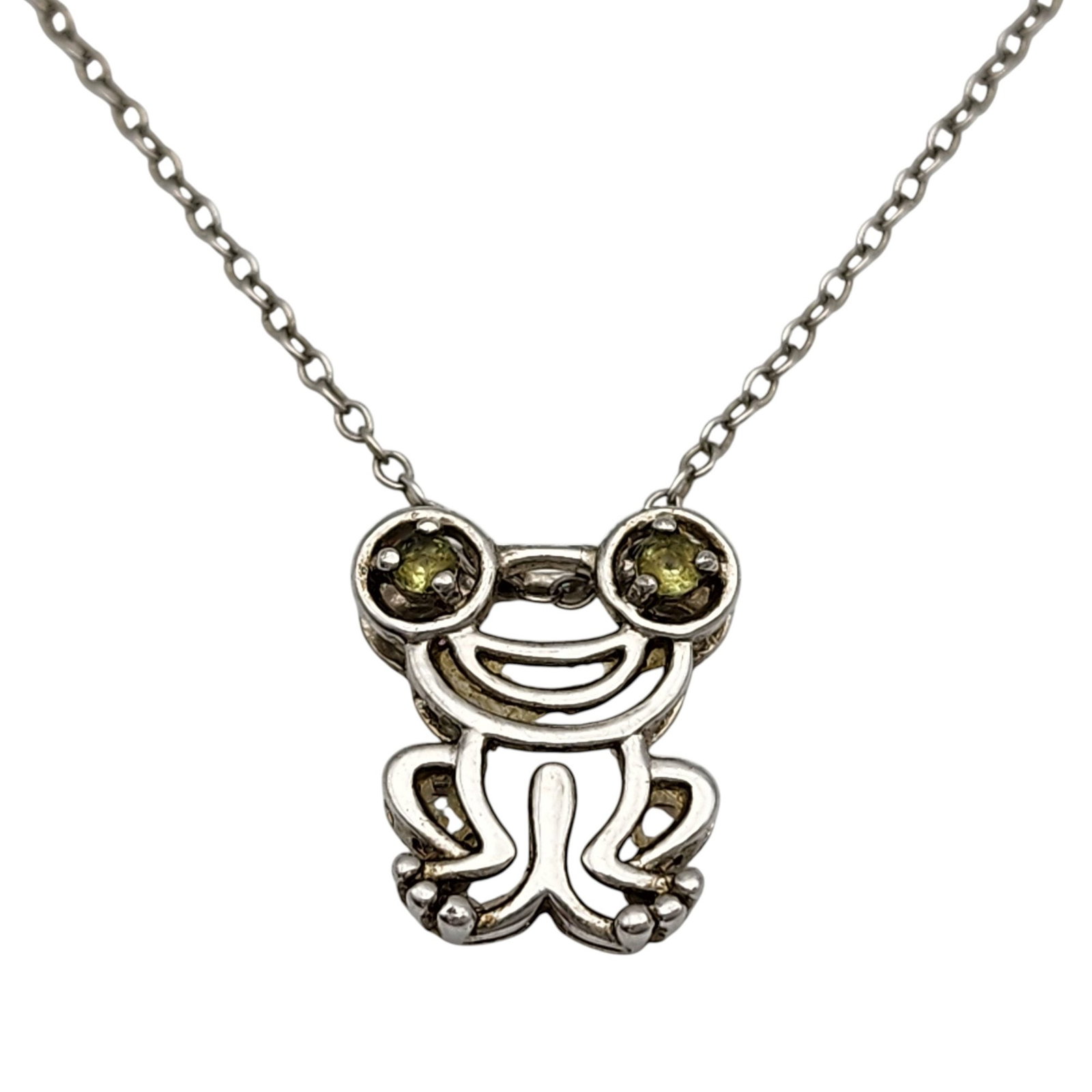 Sterling Peridot Frog Chain Necklace (1 of 6)