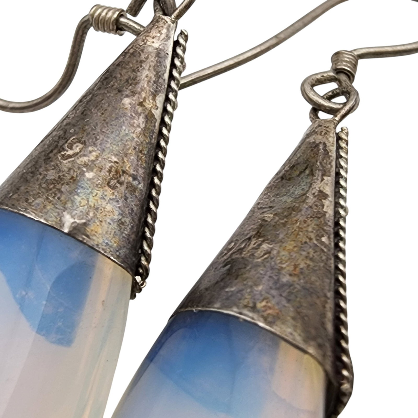 Sterling Topaz Opalite Dangle Earrings - 4