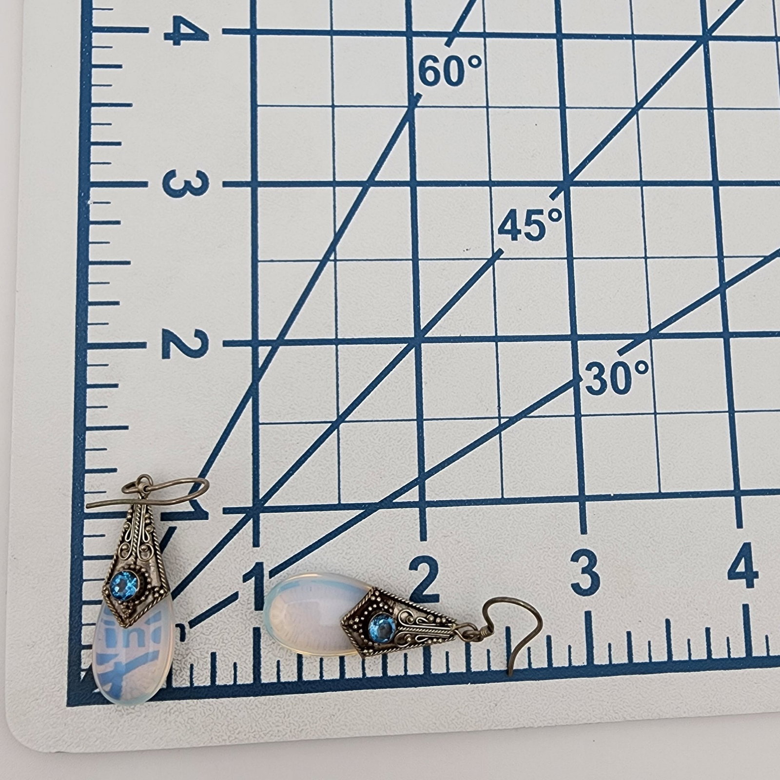 Sterling Topaz Opalite Dangle Earrings - 5