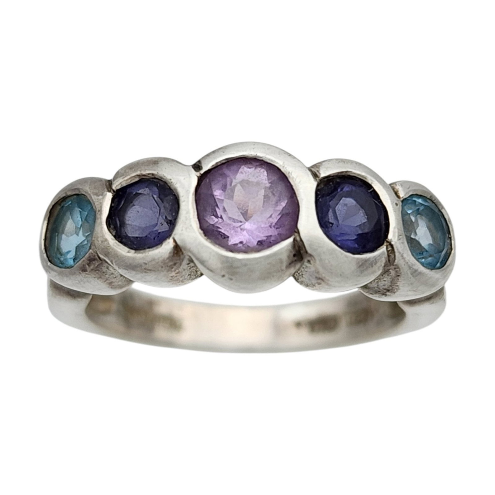 Sterling Amethyst Topaz Iolite Ring Sz 6 (1 of 7)