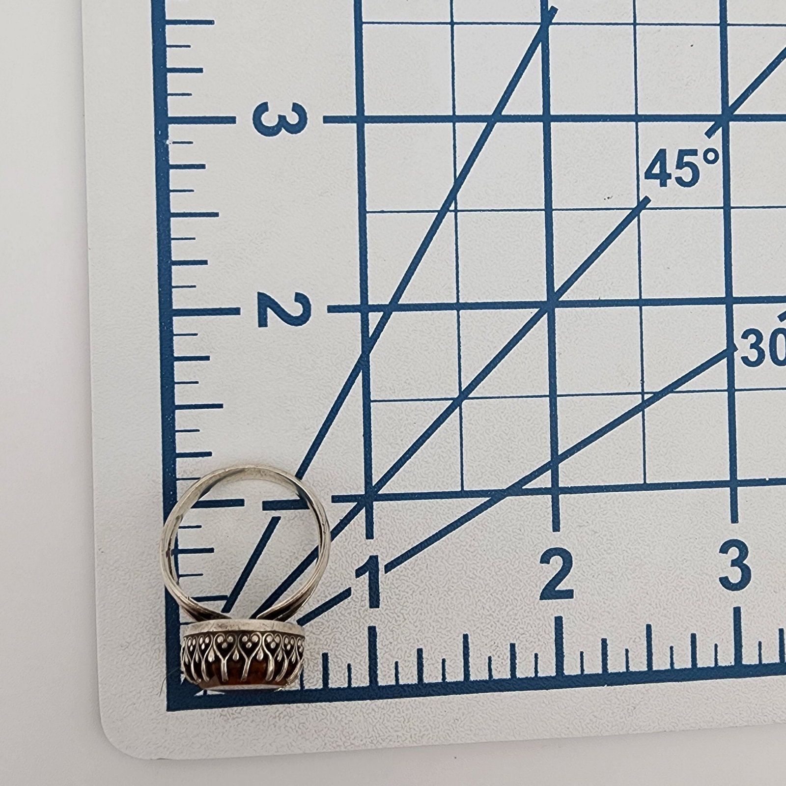 Signed Sterling Jasper Ring Sz 8 - 7