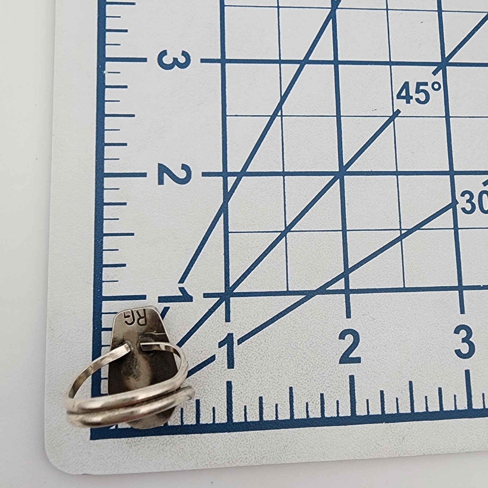 Signed Sterling Jasper Ring Sz 8 - 8