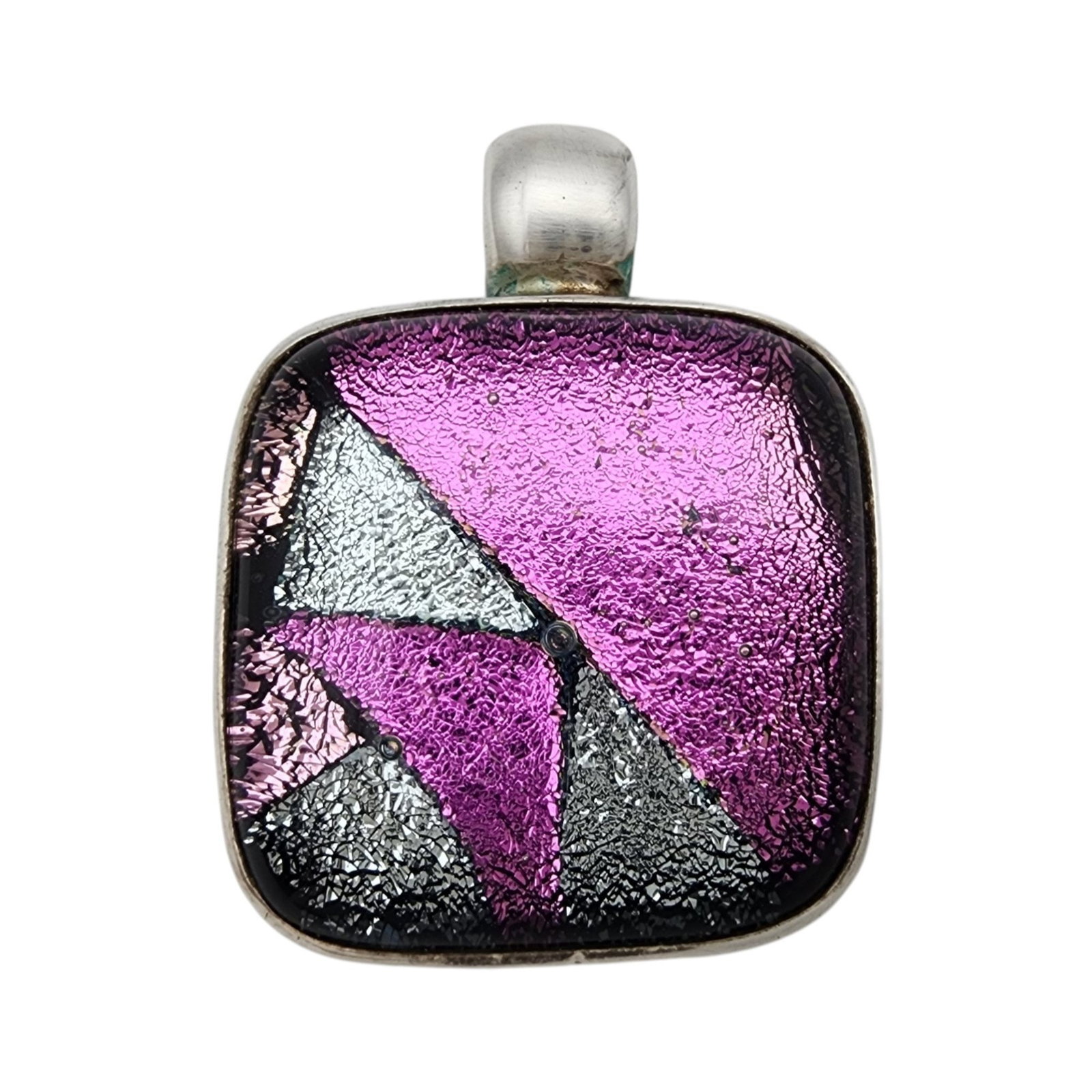 Sterling Art Glass Pendant: Sterling Art Glass Pendant 11.7g