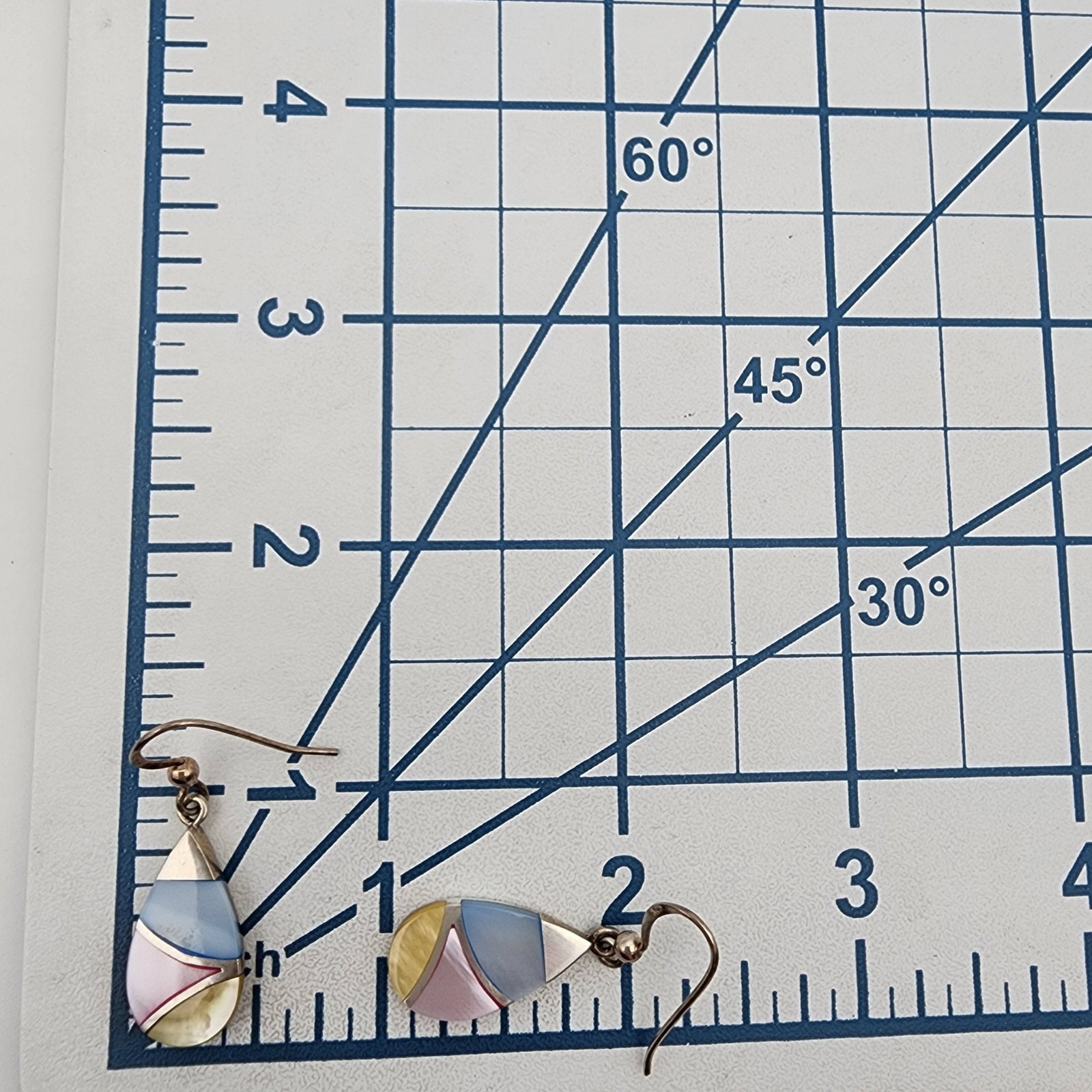 Sterling Multicolor Shell Dangle Earrings - 3