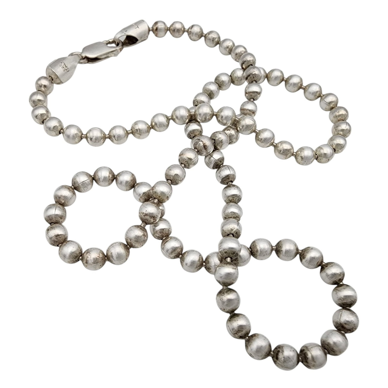 Sterling Bead Chain Necklace: Sterling Bead Chain Necklace 21.2g