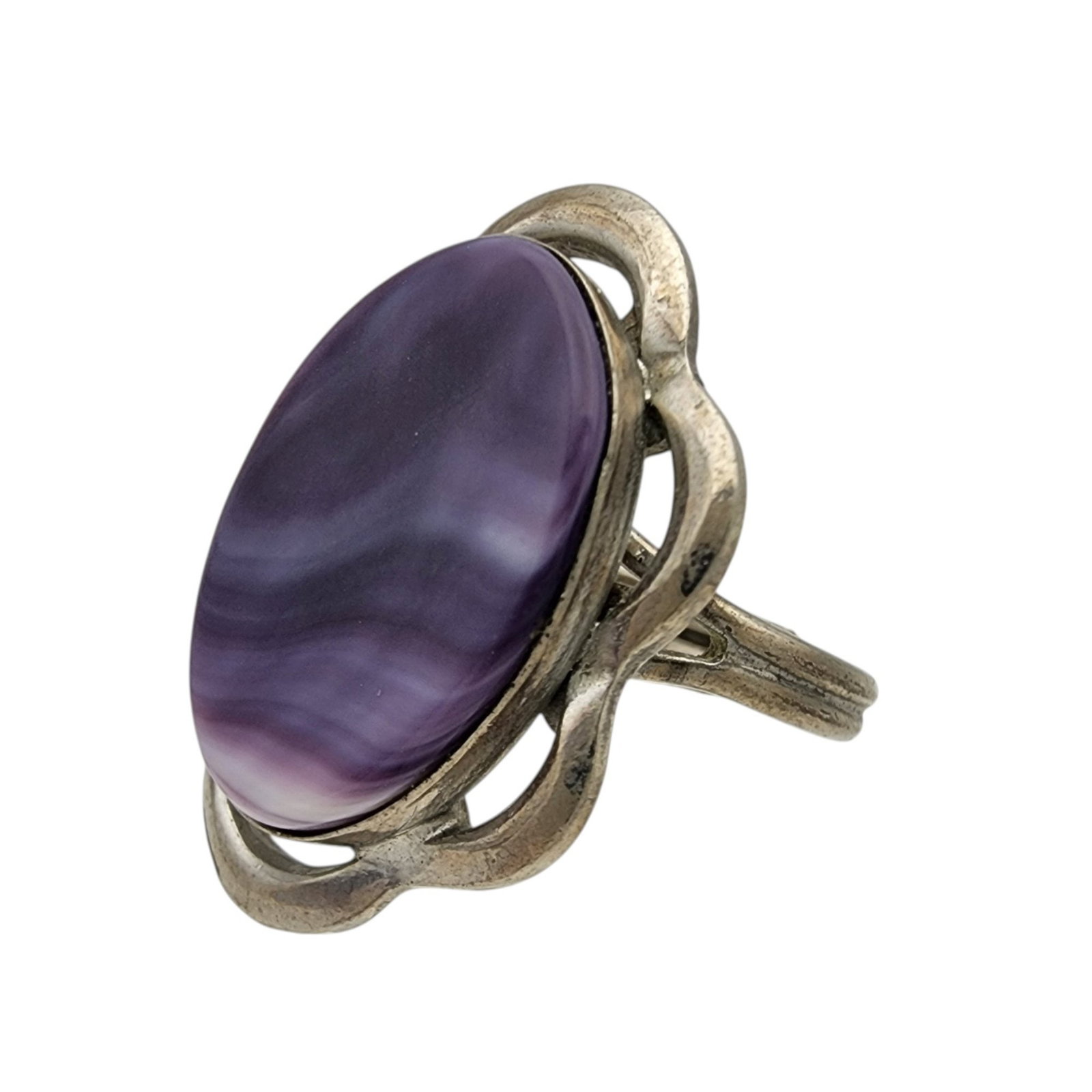 Sterling Wampum Shell Adjustable Ring - 3