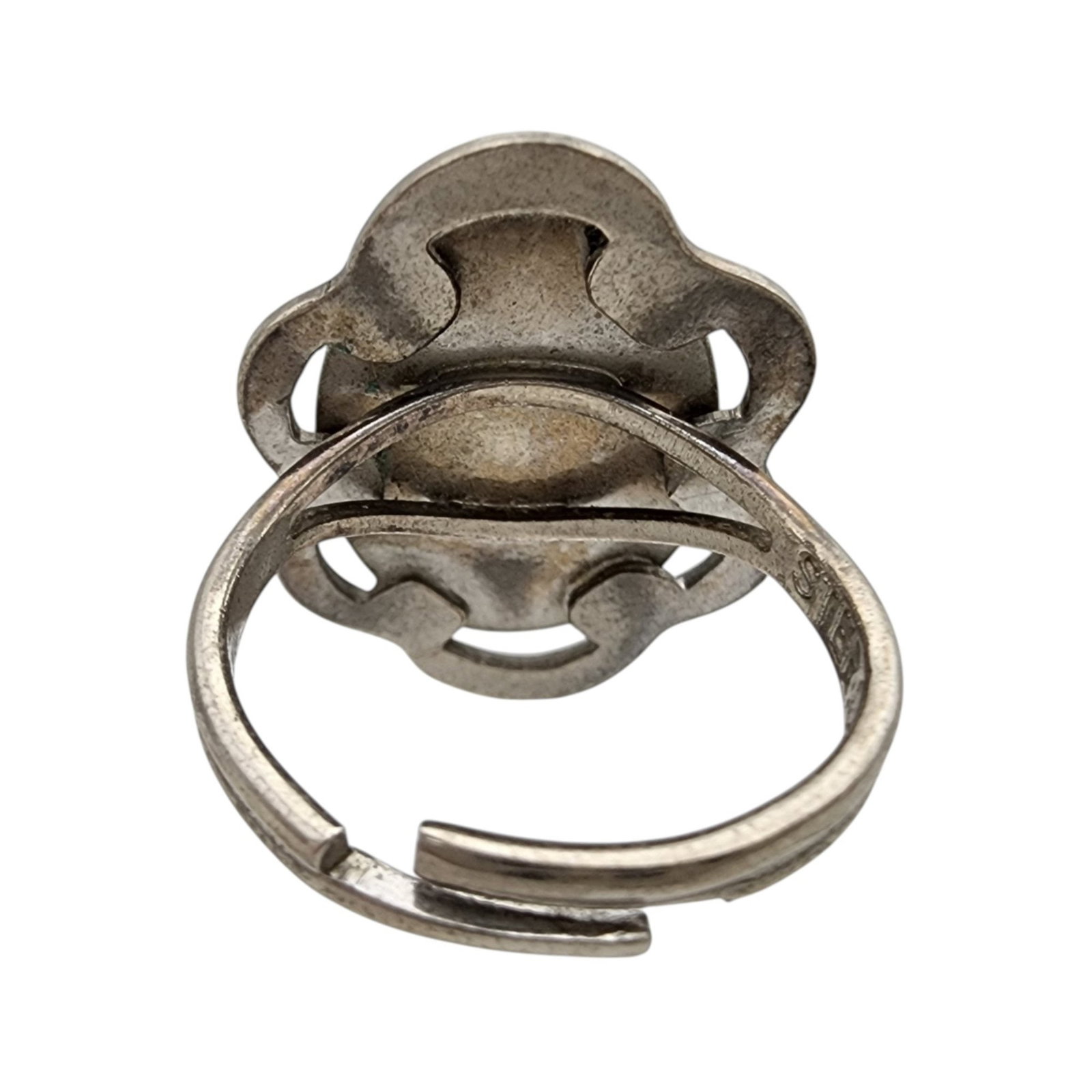 Sterling Wampum Shell Adjustable Ring - 4